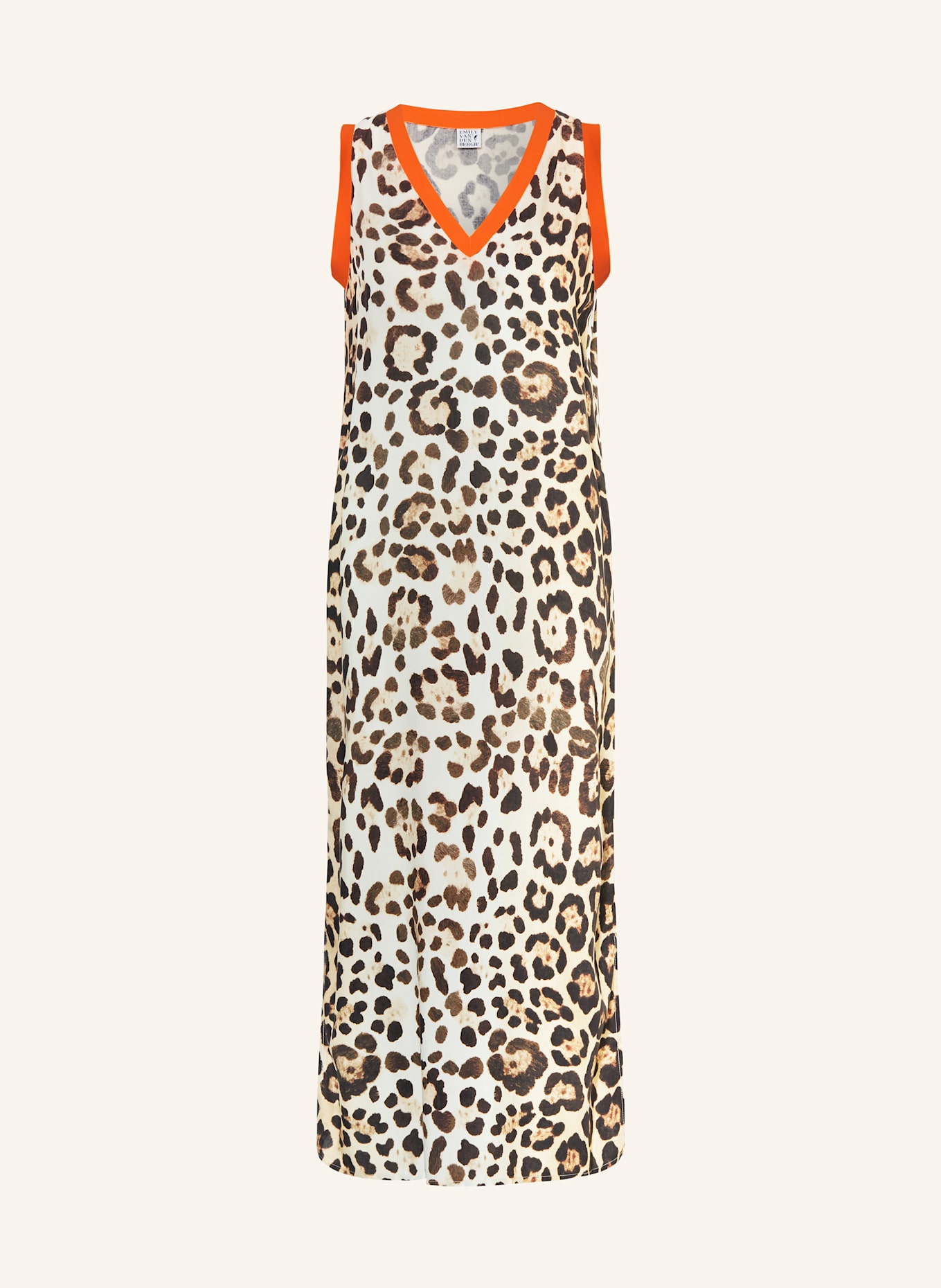 Emily VAN DEN BERGH Kleid: HELLORANGE / DUNKELBRAUN / ECRU