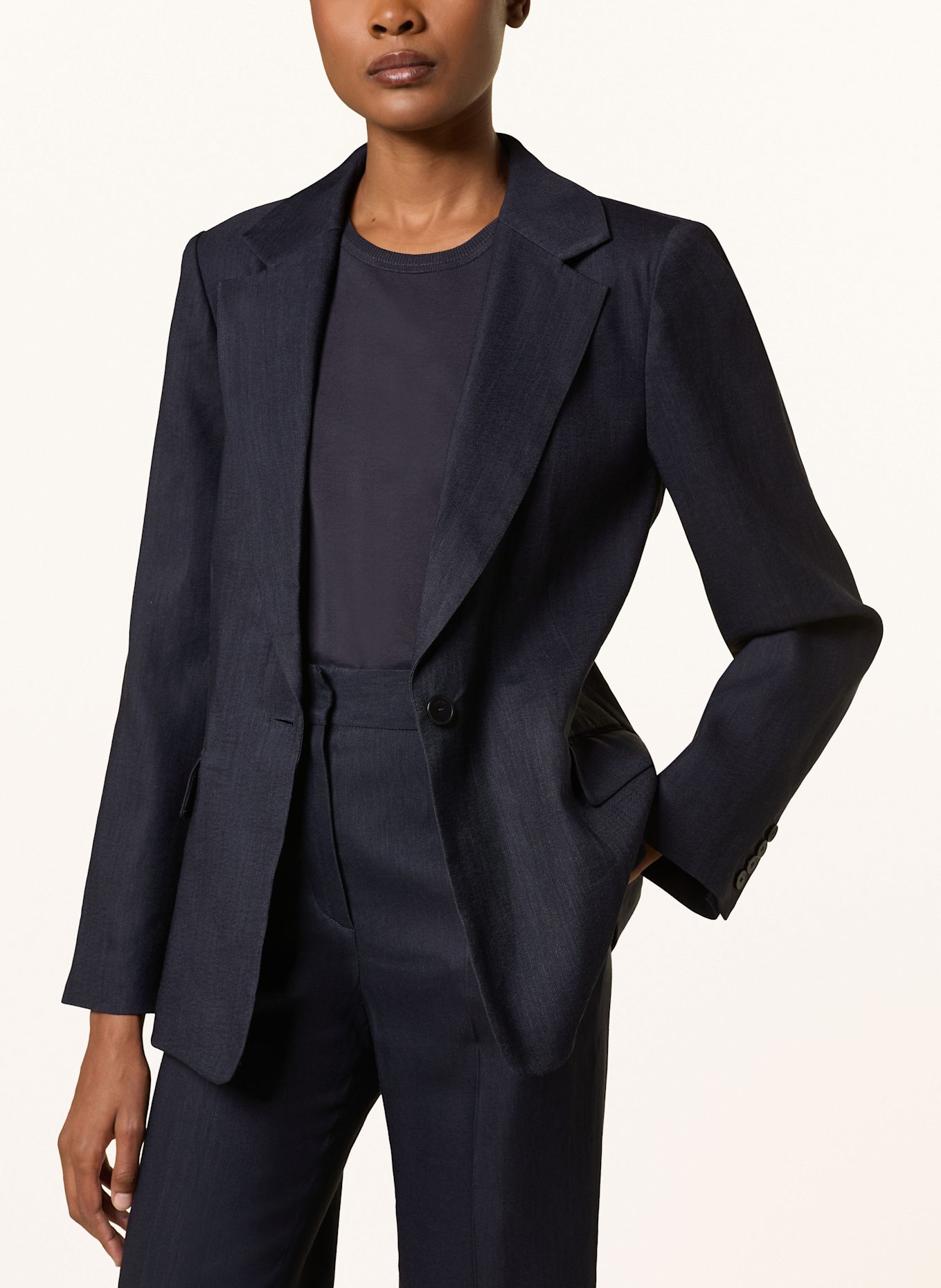 JOSEPH Blazer MARTY with linen: DARK BLUE