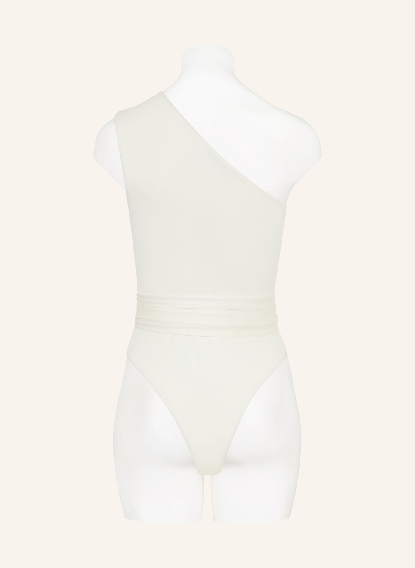 BALMAIN One-Shoulder-Badeanzug: ECRU