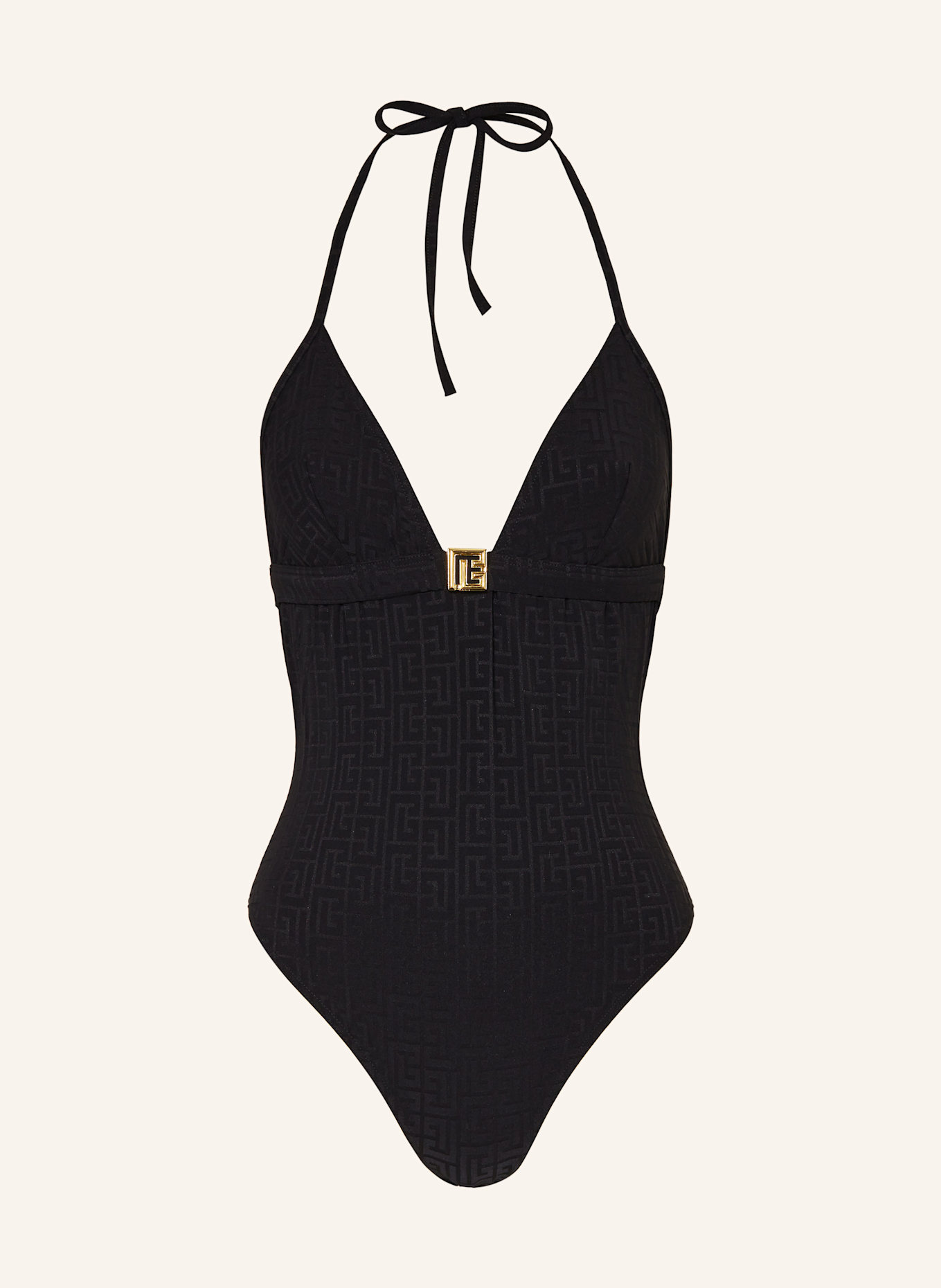BALMAIN Maillot de bain dos nu MONOGRAMME: NOIR