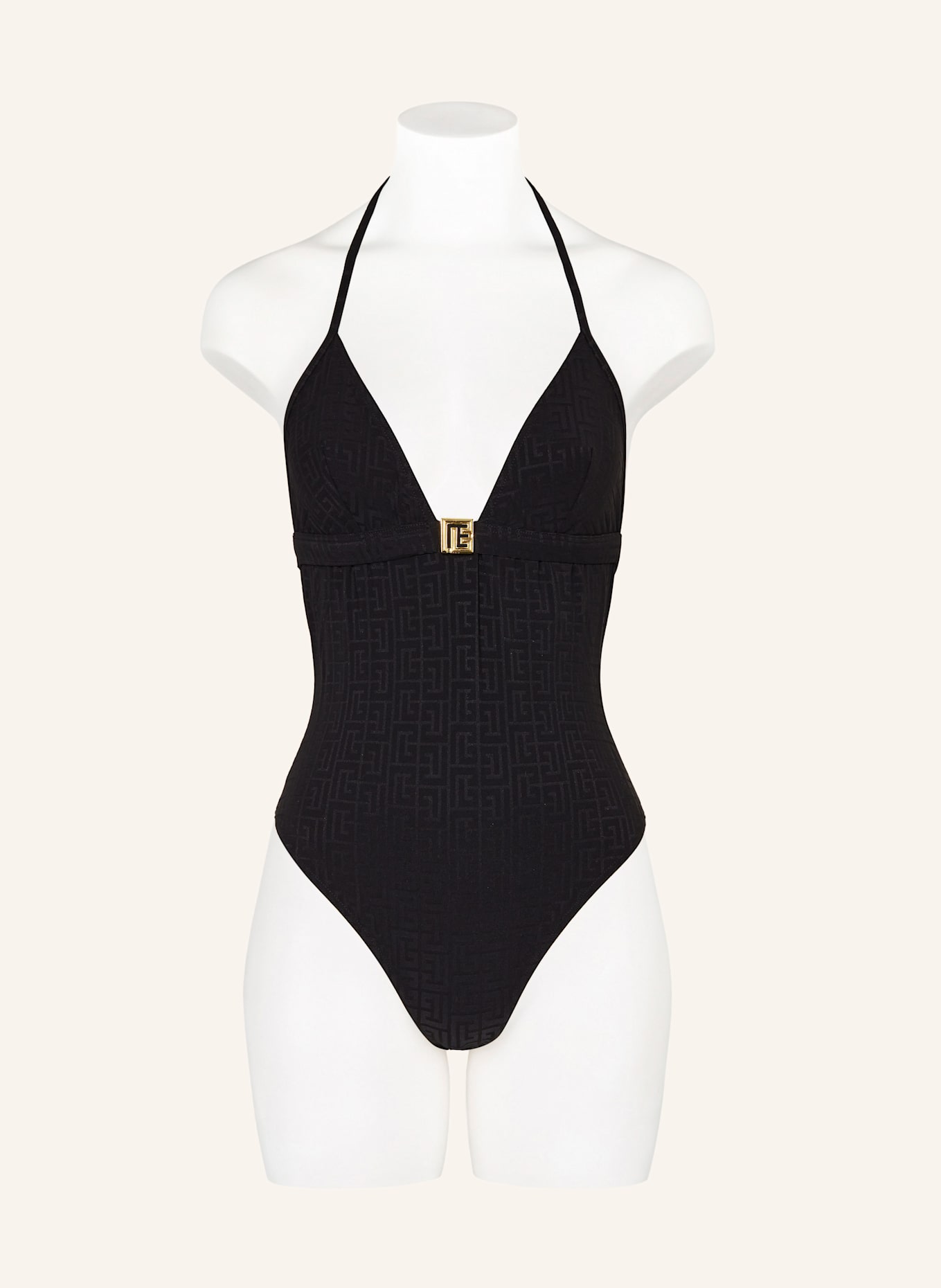 BALMAIN Maillot de bain dos nu MONOGRAMME: NOIR