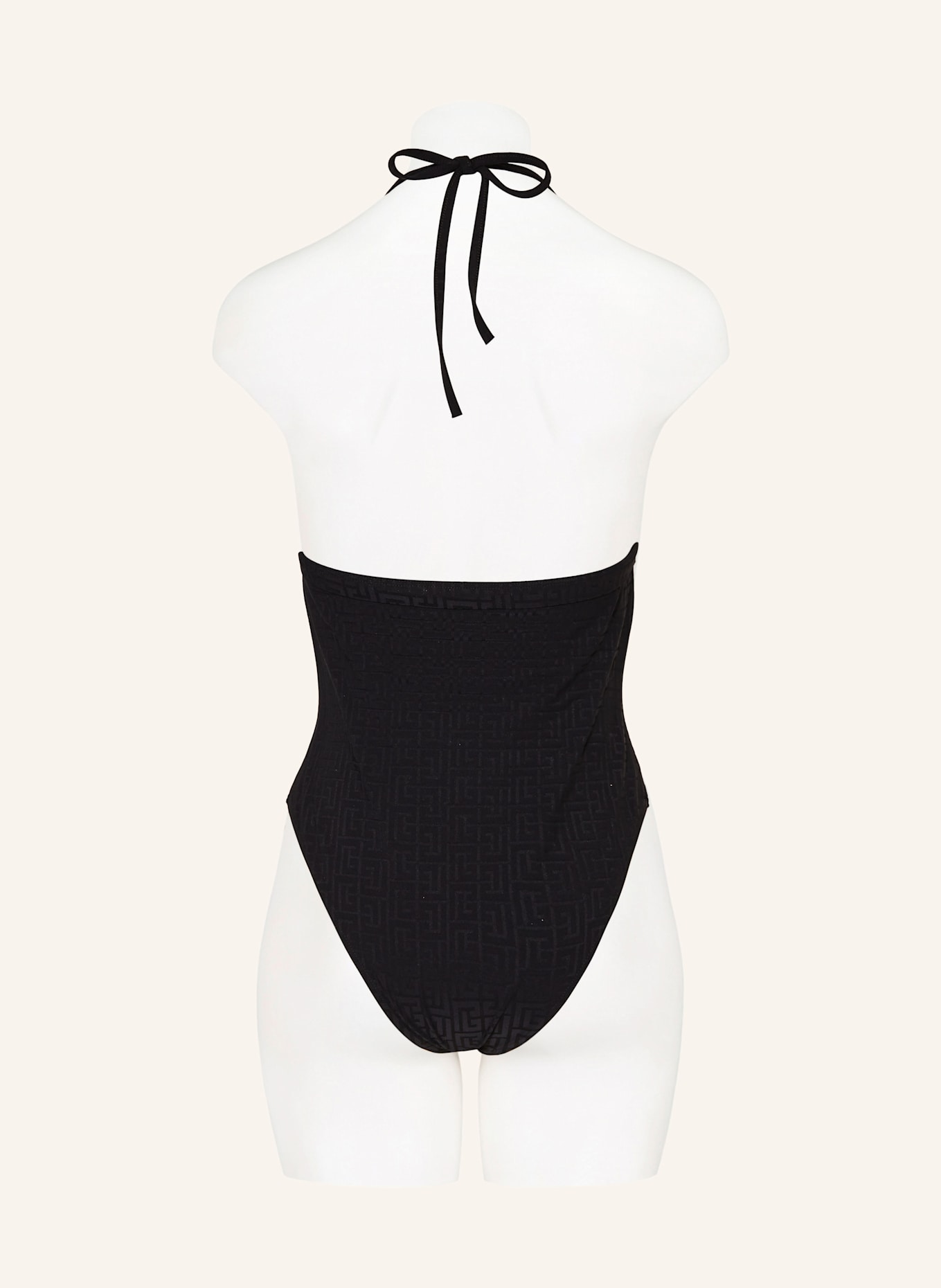 BALMAIN Maillot de bain dos nu MONOGRAMME: NOIR
