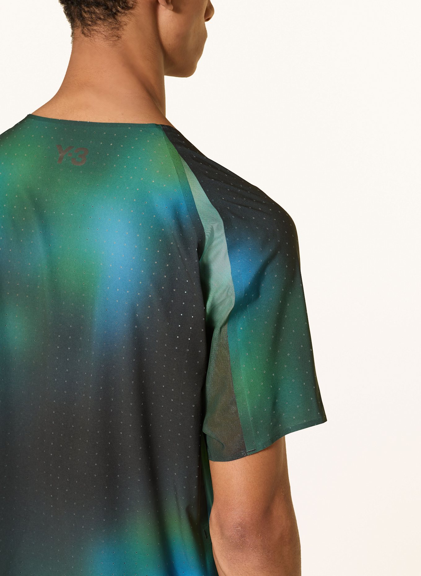 Y-3 Koszulka do biegania: CZARNY / ZIELONY / NIEBIESKI