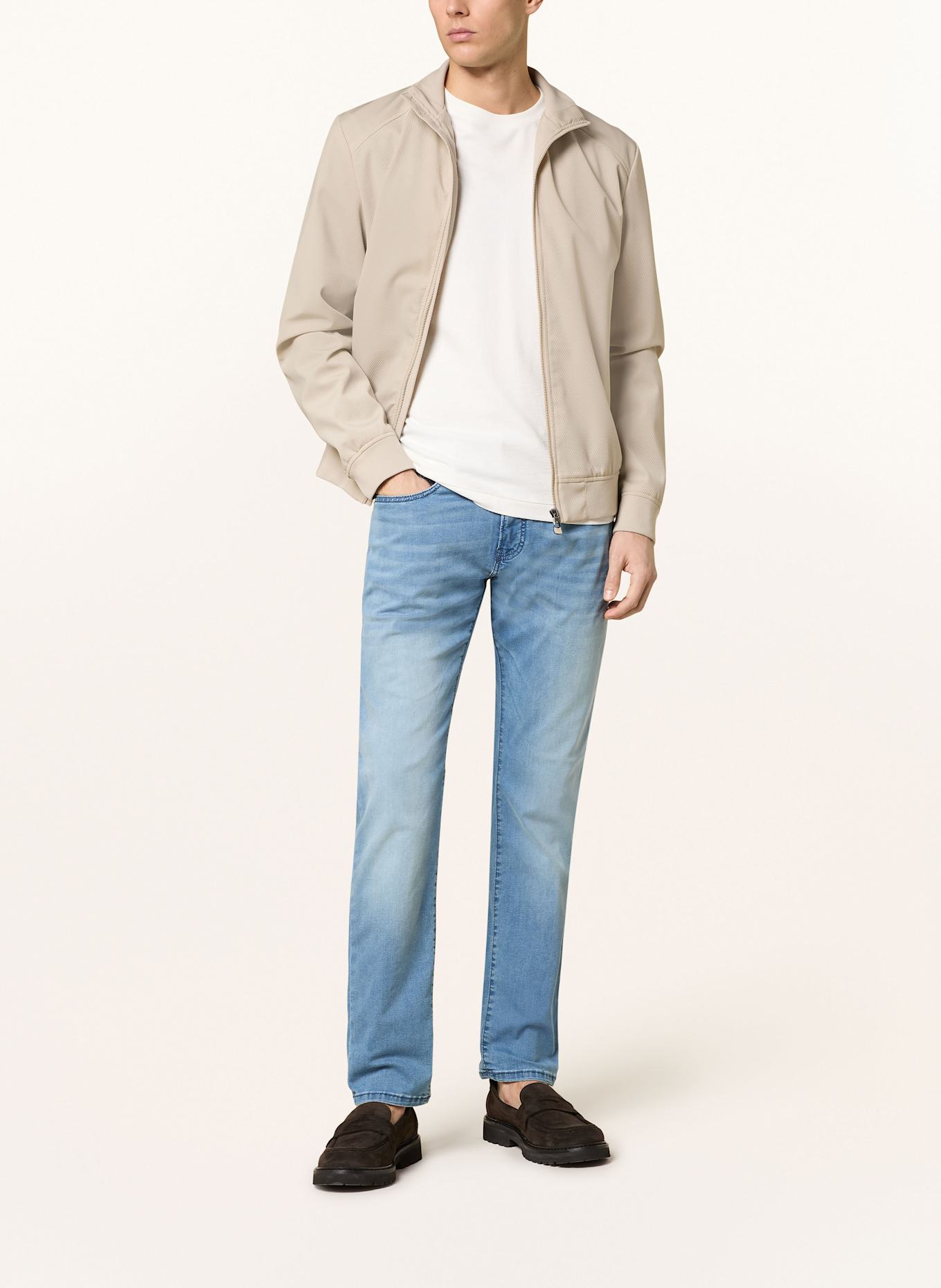 pierre cardin Jeans PC-LYON Tapered Fit: 6846 light blue used mustache