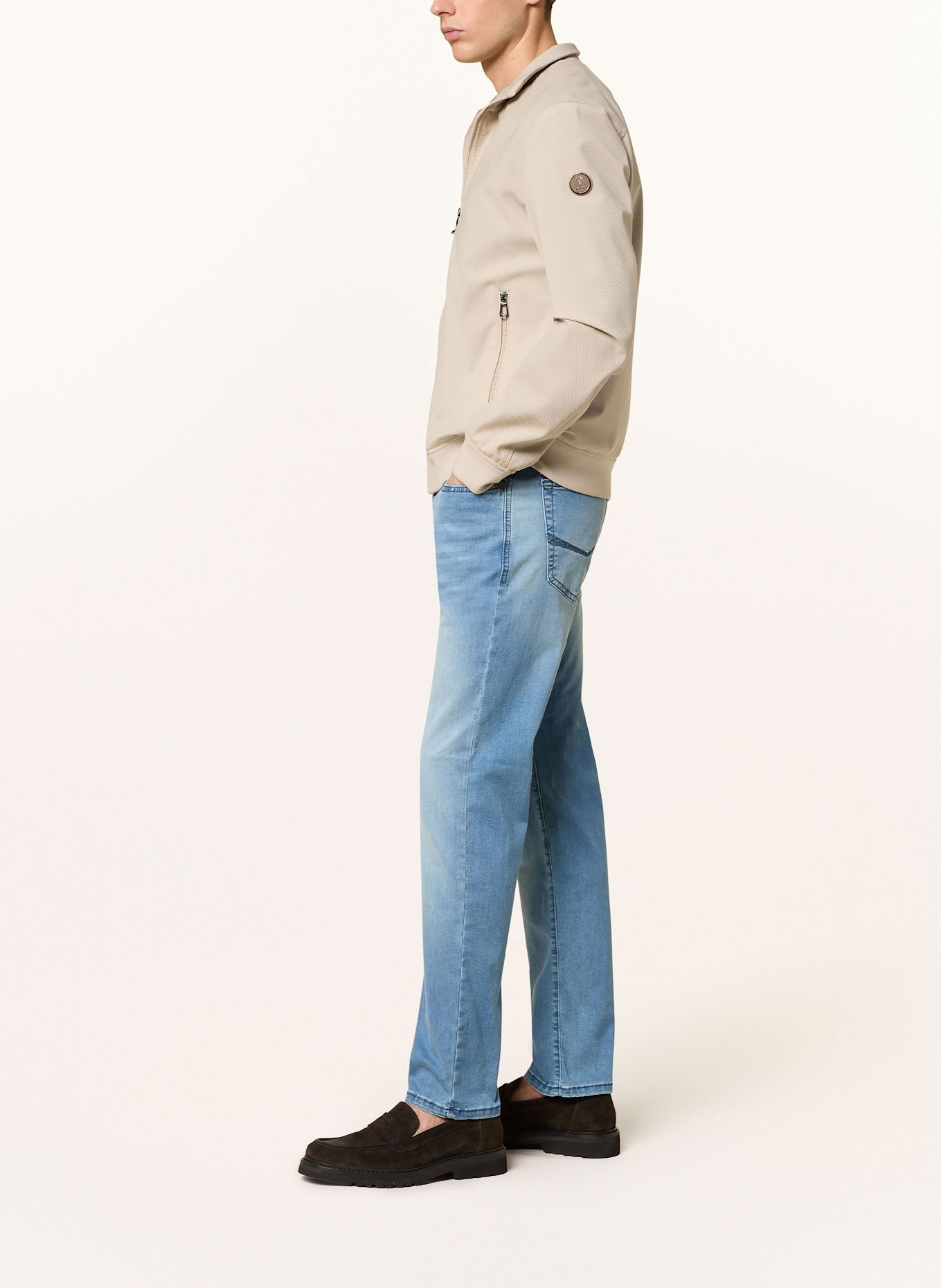 pierre cardin Jeans PC-LYON Tapered Fit: 6846 light blue used mustache