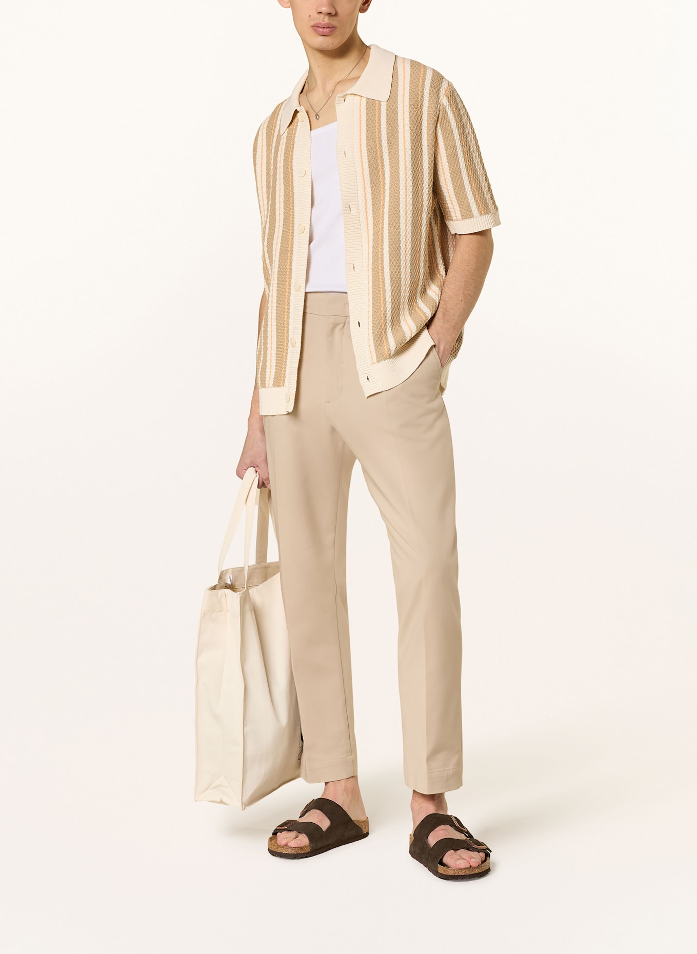 NN.07 Strickhemd JACKIE Regular Fit: ECRU / BEIGE