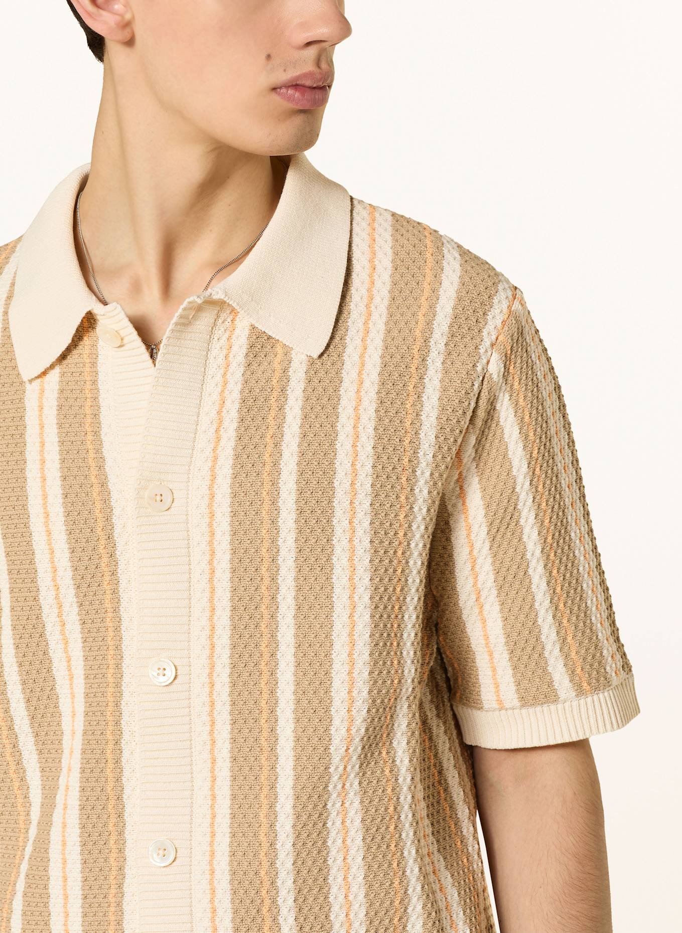 NN.07 Strickhemd JACKIE Regular Fit: ECRU / BEIGE