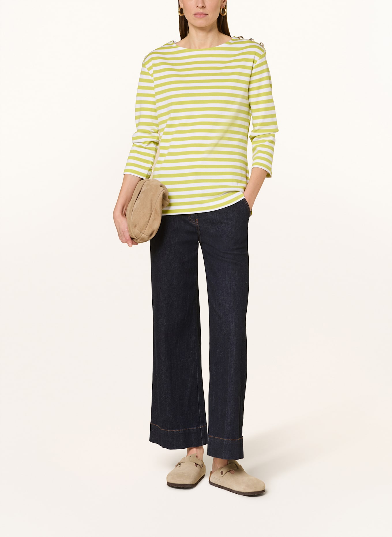 oui Longsleeve SUNALA: WEISS / GRÜN