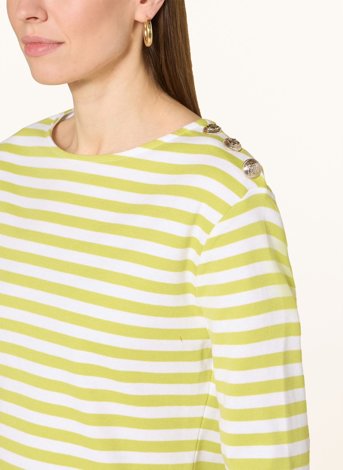 oui Longsleeve SUNALA: WEISS / GRÜN