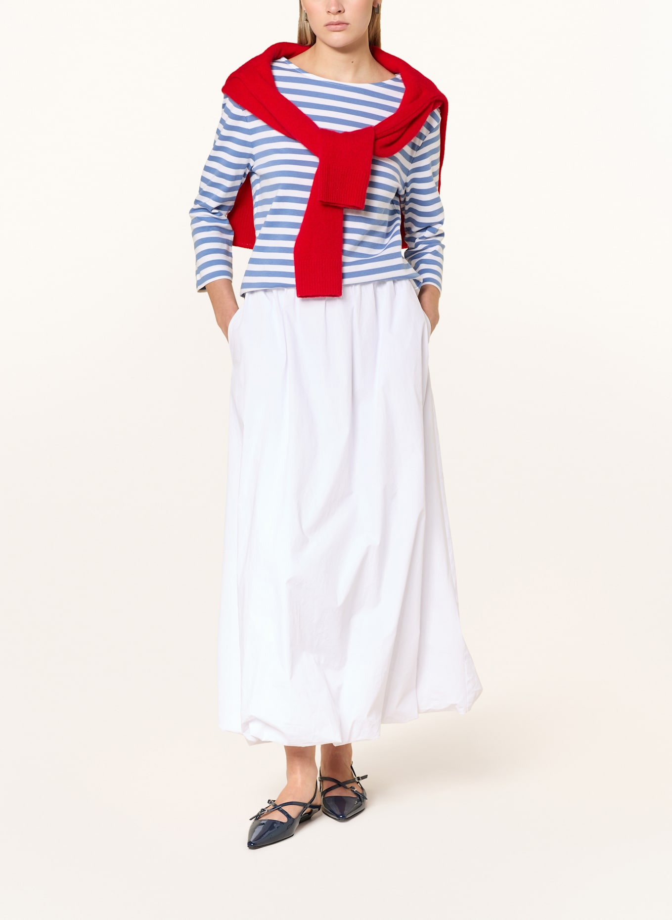 oui Longsleeve SUNALA: BLAU / WEISS