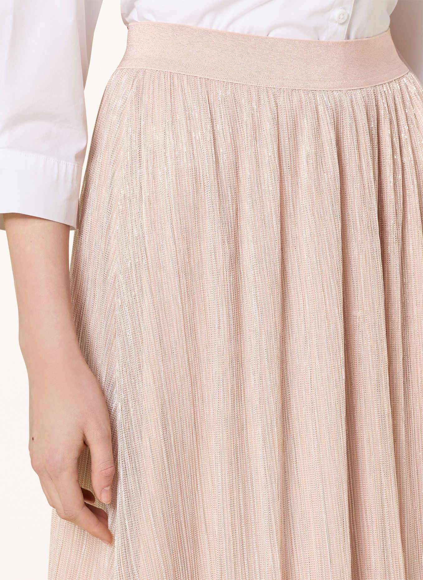 oui Plisseerock mit Glitzergarn: ROSÉGOLD