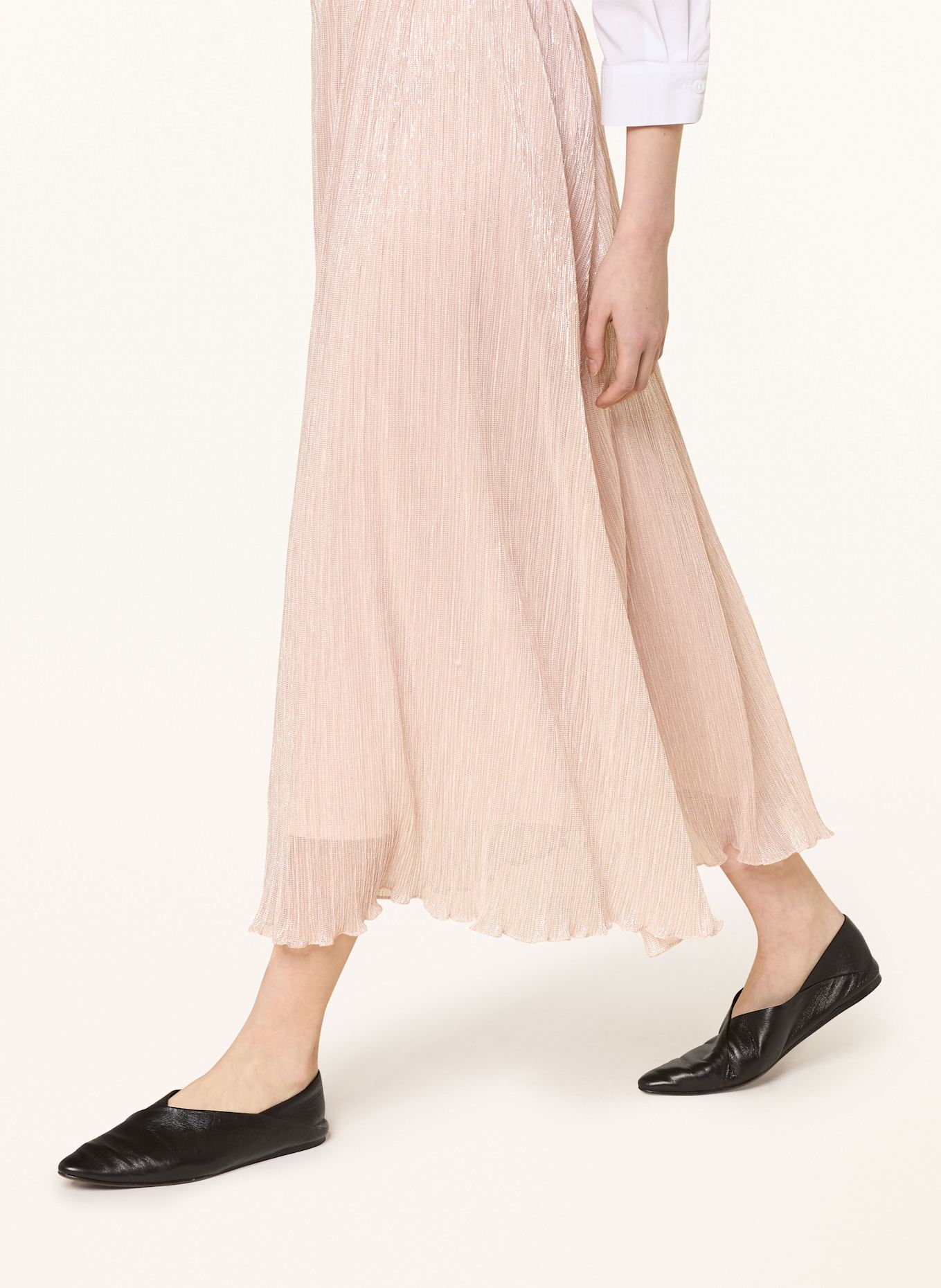 oui Plisseerock mit Glitzergarn: ROSÉGOLD