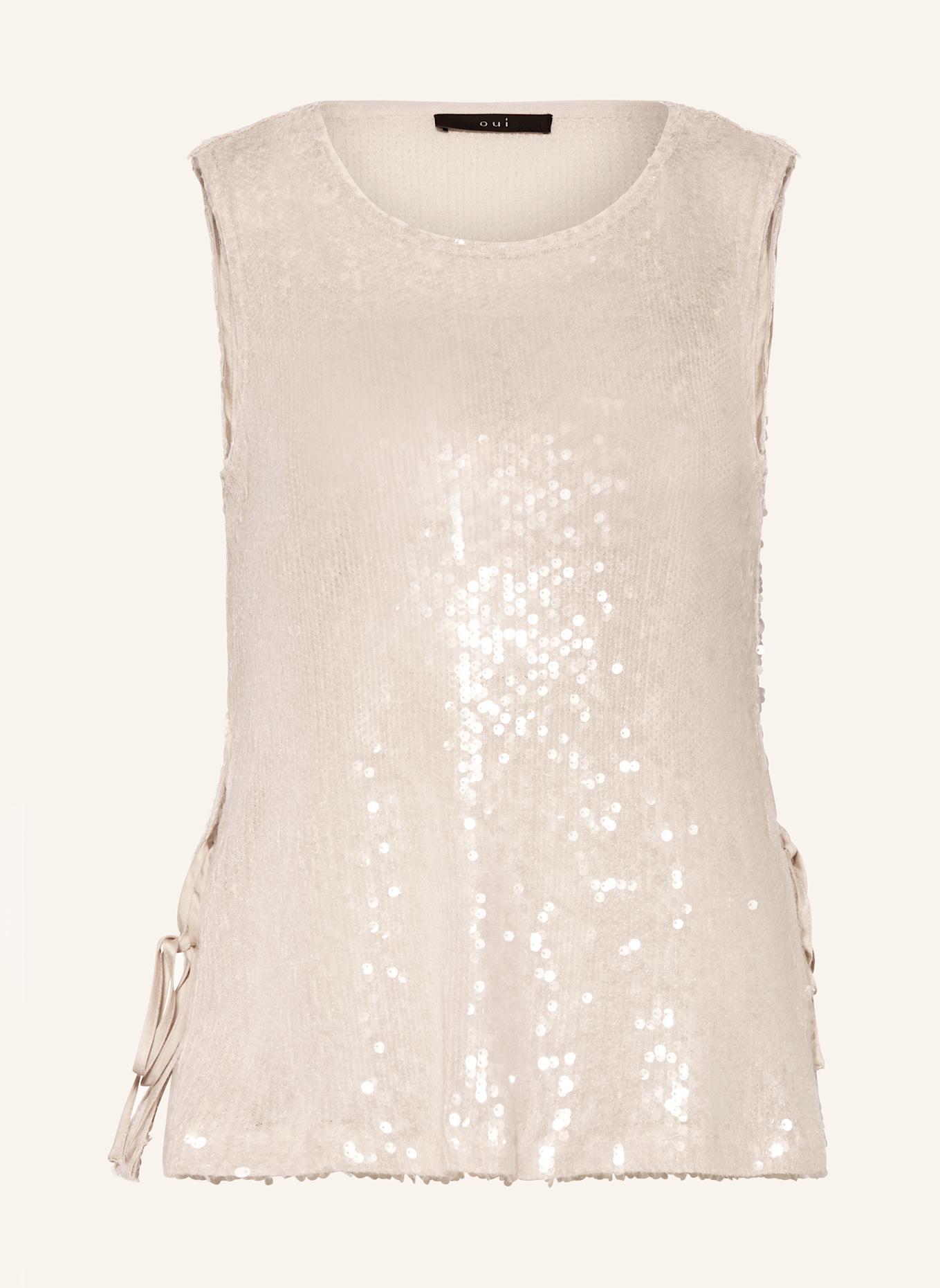 oui Top mit Pailletten: CREME