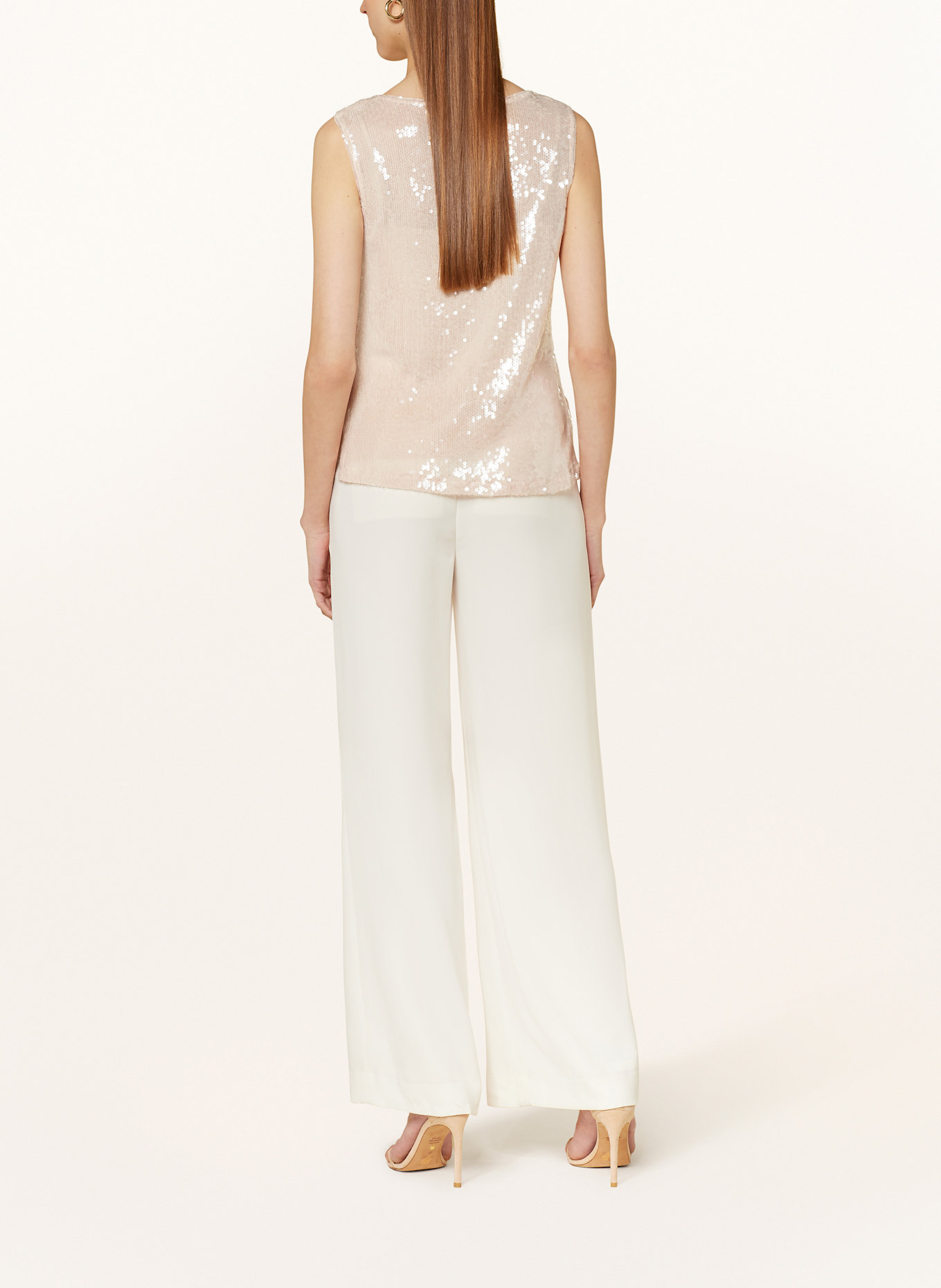 oui Top mit Pailletten: CREME