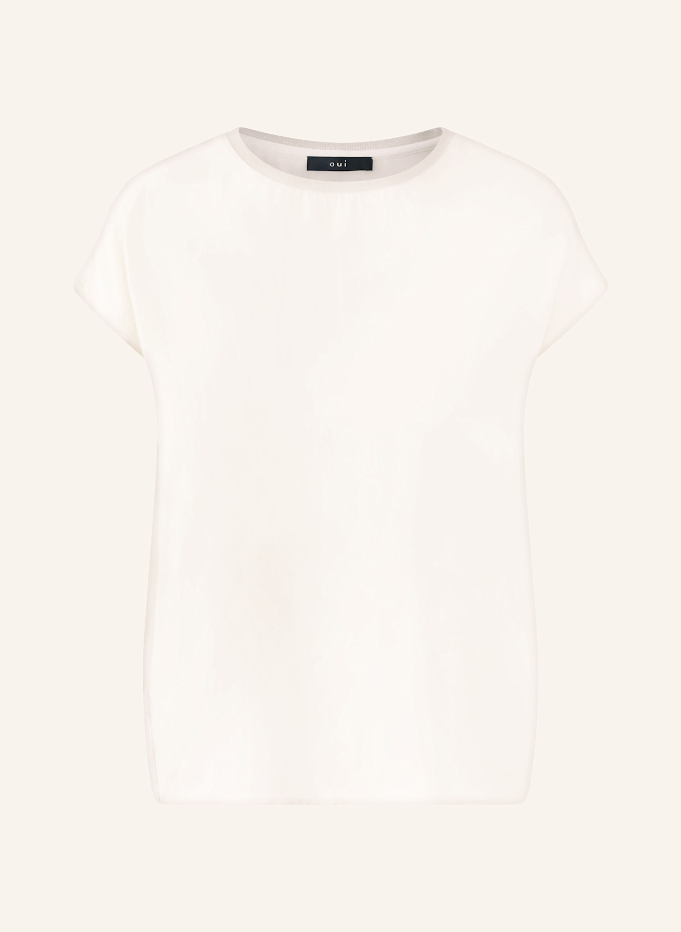 oui Blusenshirt im Materialmix: CREME