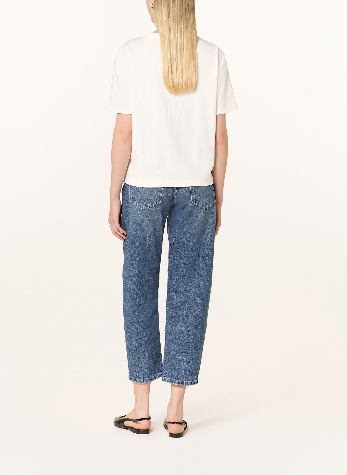 oui T-Shirt mit Schmucksteinen: WEISS