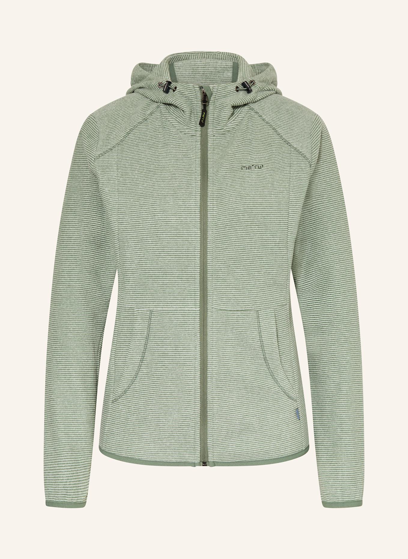 me°ru' Fleecejacke LOUROSA: GRÜN / WEISS