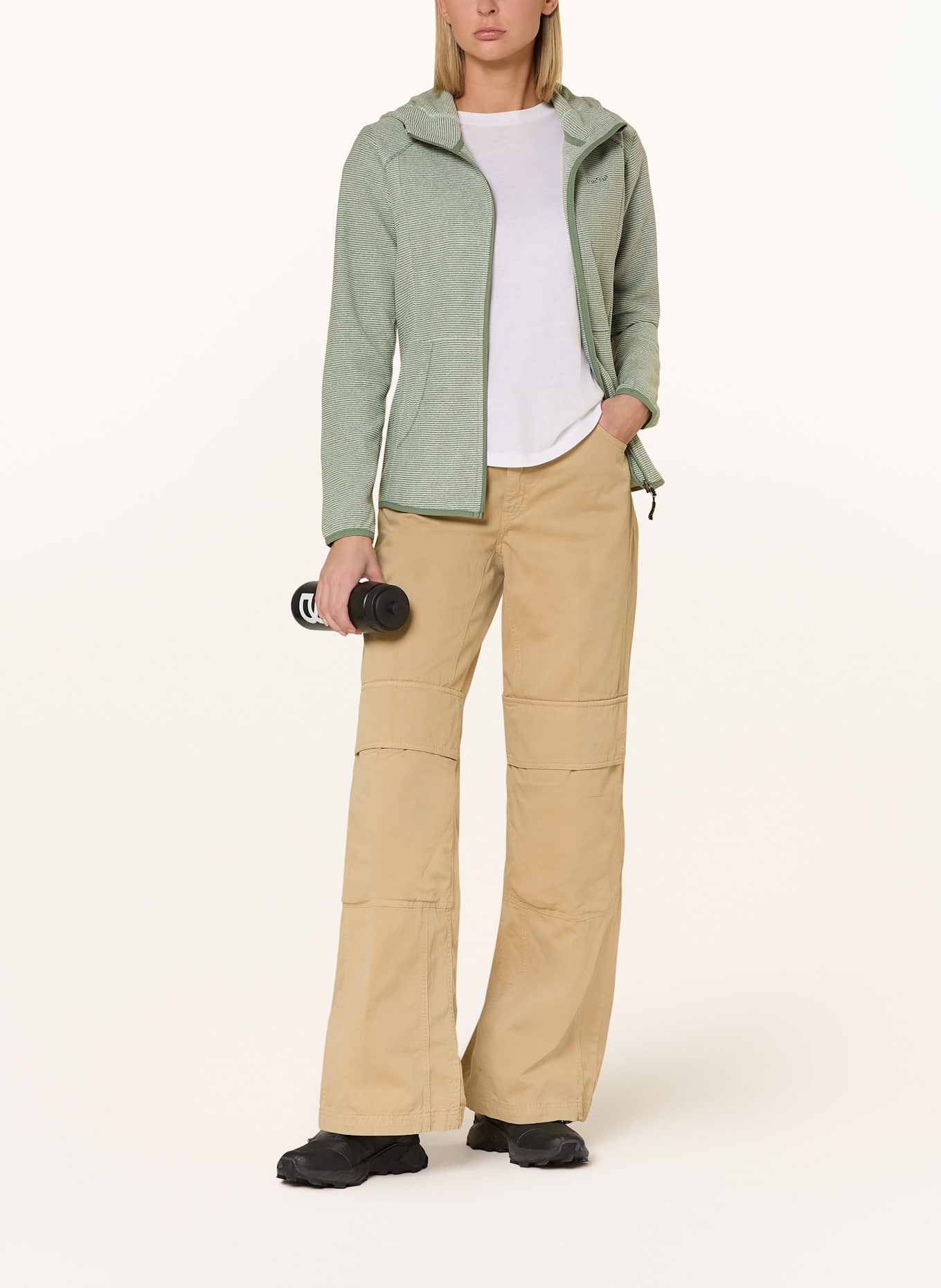 me°ru' Fleecejacke LOUROSA: GRÜN / WEISS