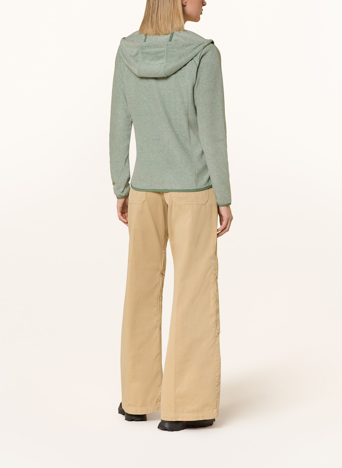 me°ru' Fleecejacke LOUROSA: GRÜN / WEISS