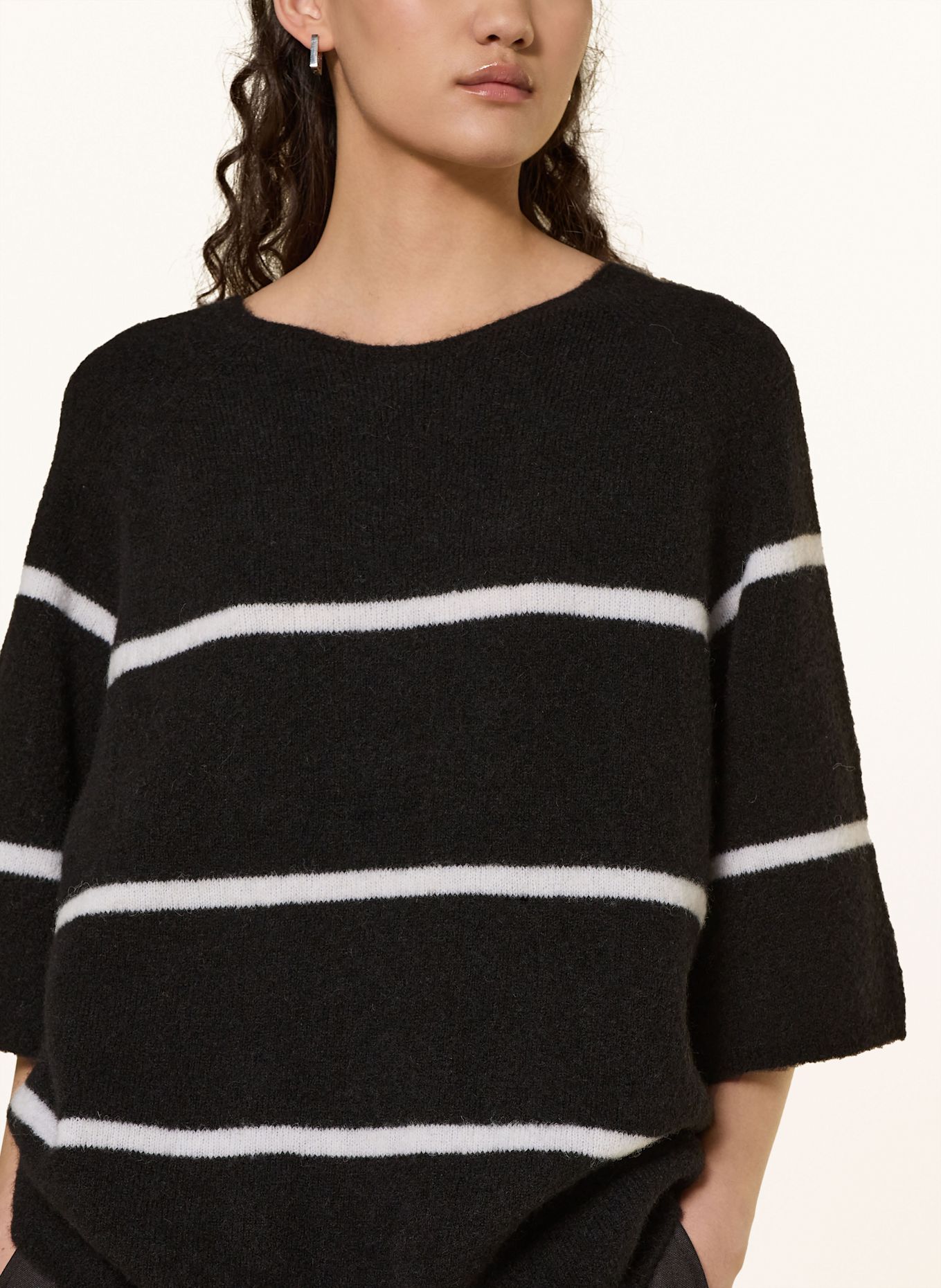 black palms Strickshirt FILINE mit Alpaka: SCHWARZ / WEISS