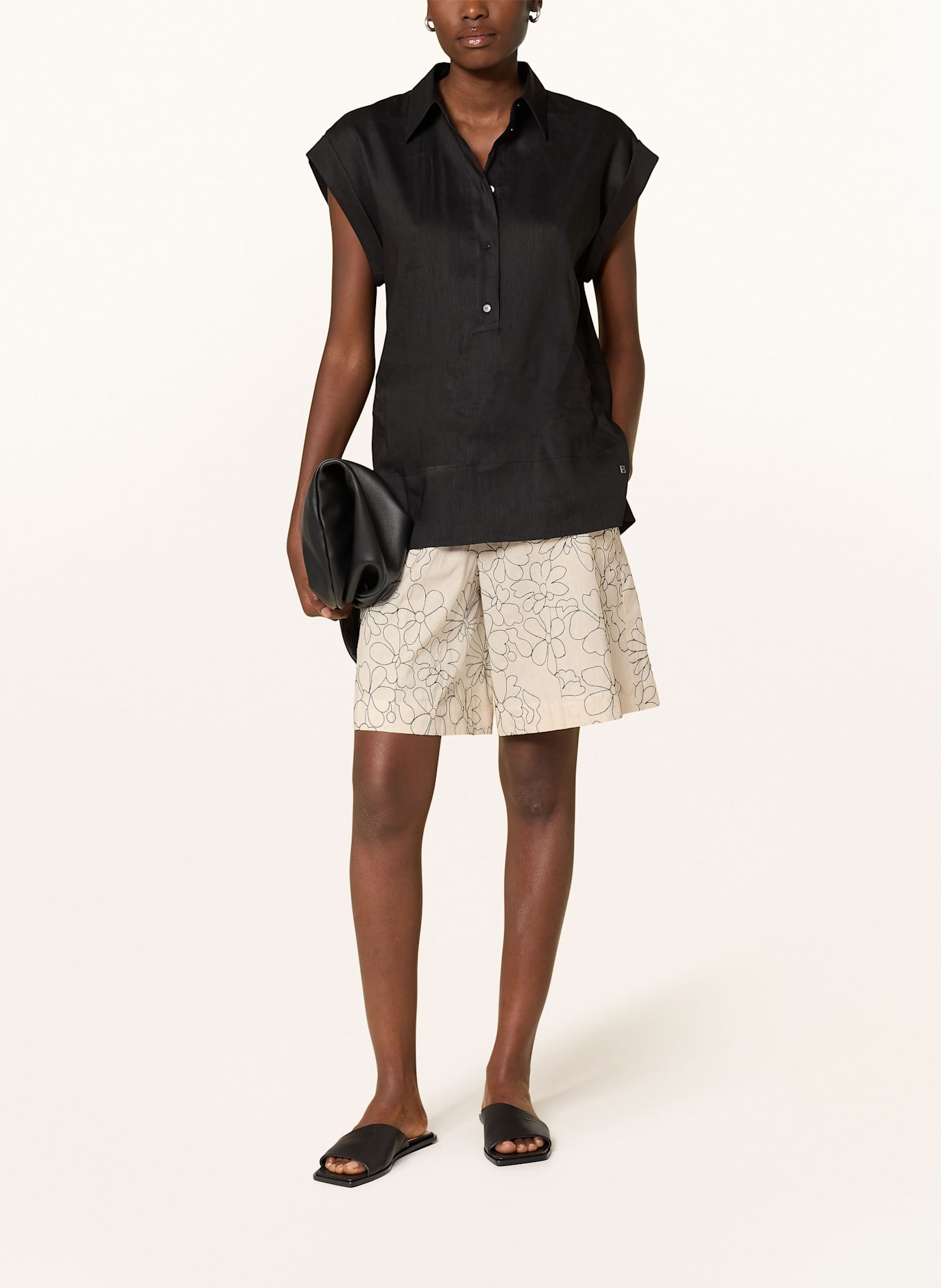 BOGNER Shorts: ECRU/ SCHWARZ