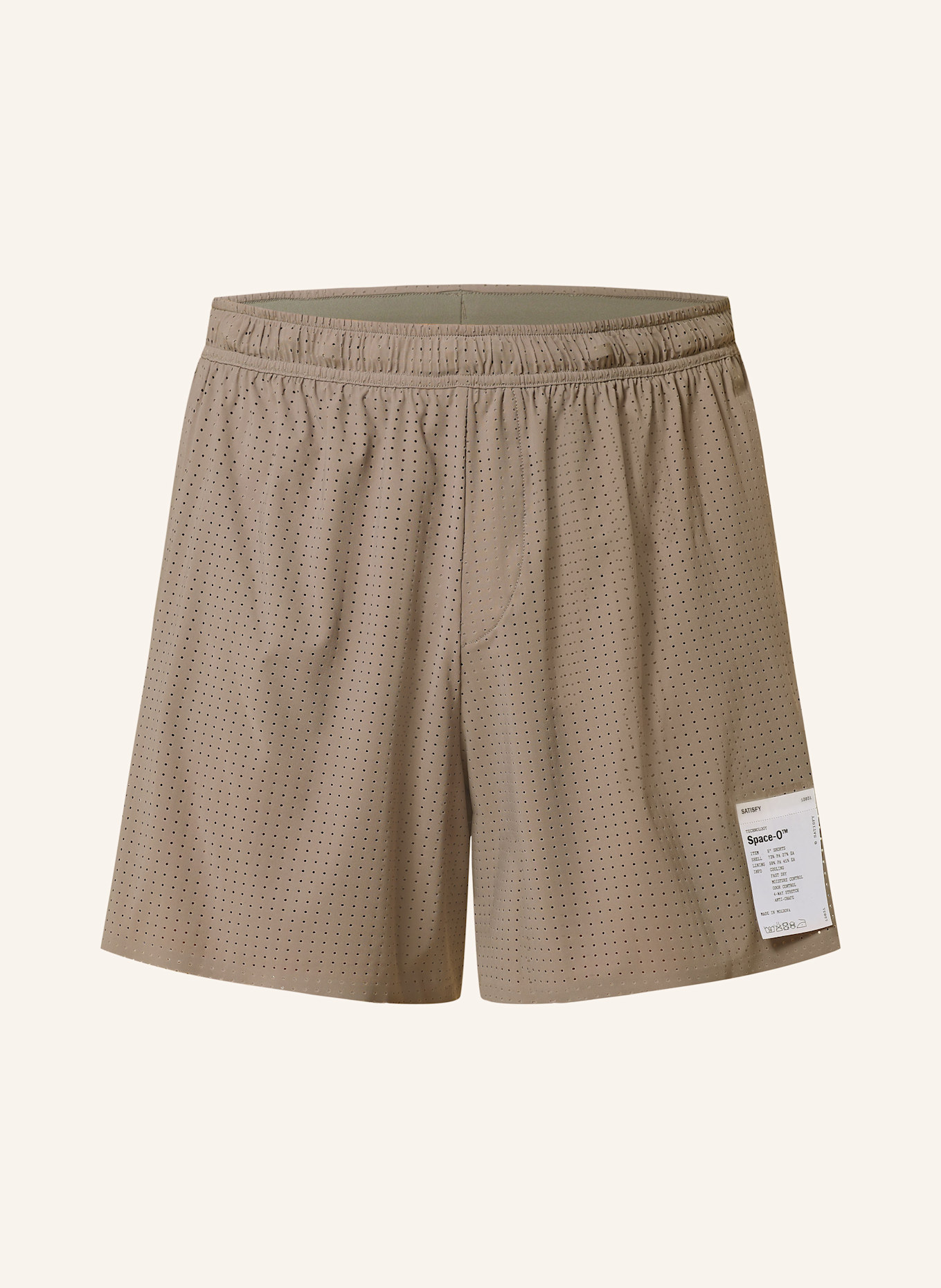 SATISFY 2-in-1 running shorts SPACE-O™ 5": TAUPE