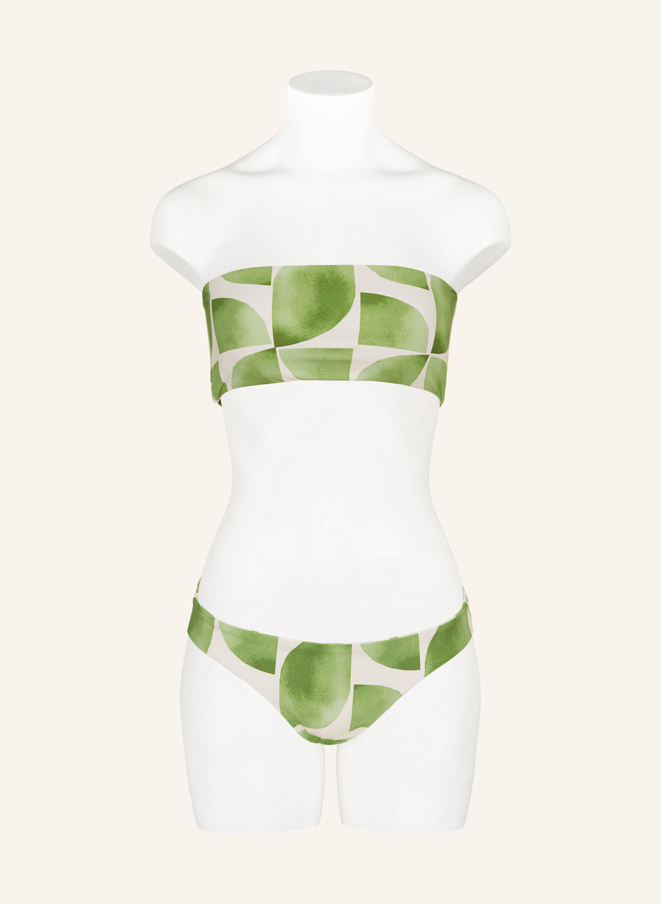 SEAFOLLY Bandeau-Bikini-Top SUNRAY zum Wenden: HELLGRÜN/ CREME