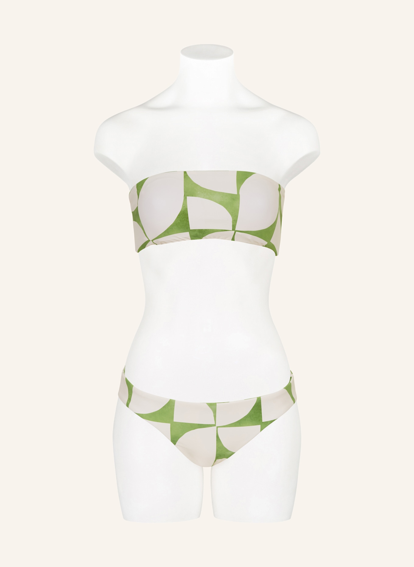 SEAFOLLY Bandeau-Bikini-Top SUNRAY zum Wenden: HELLGRÜN/ CREME