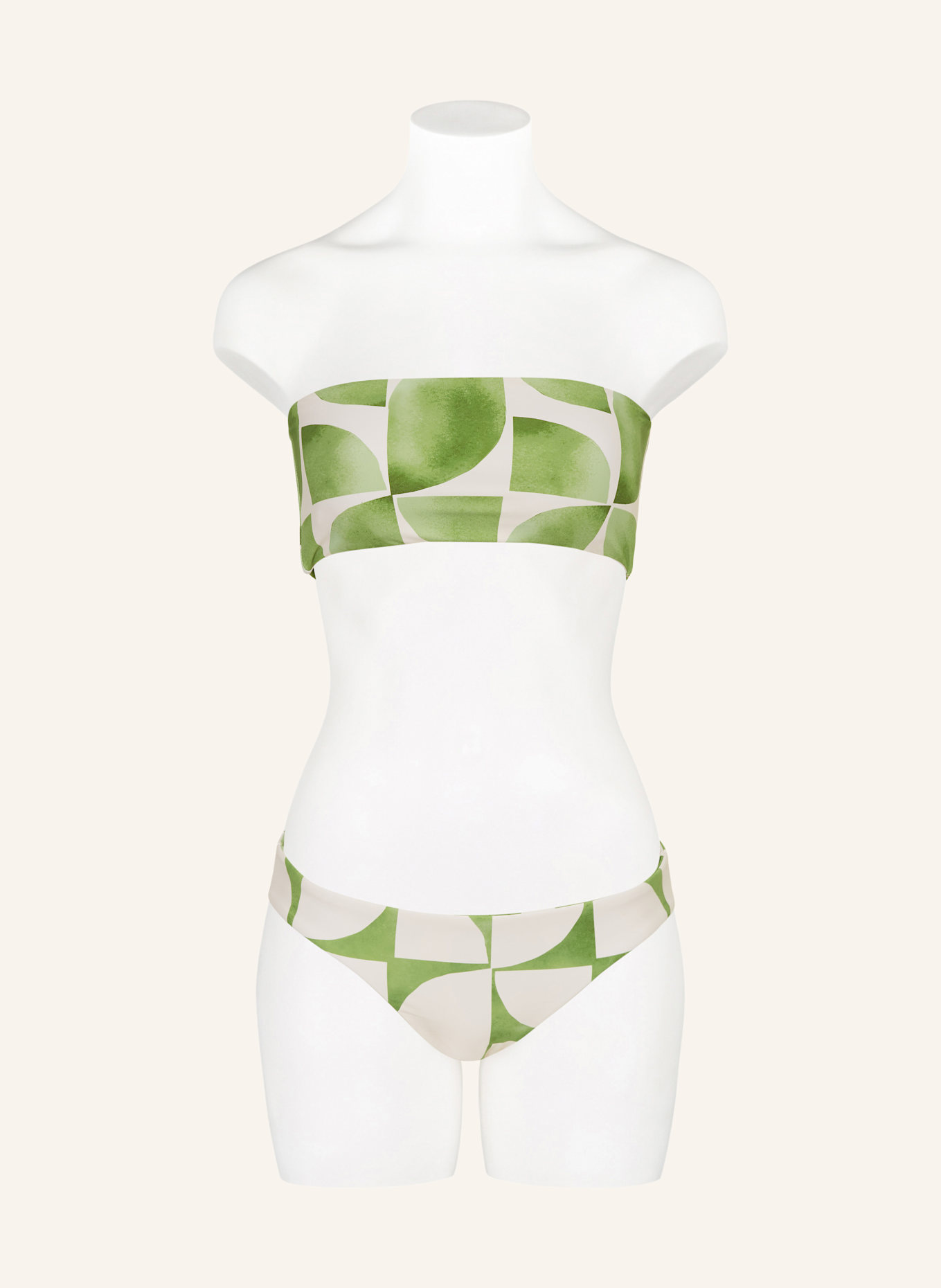 SEAFOLLY Bandeau-Bikini-Top SUNRAY zum Wenden: HELLGRÜN/ CREME