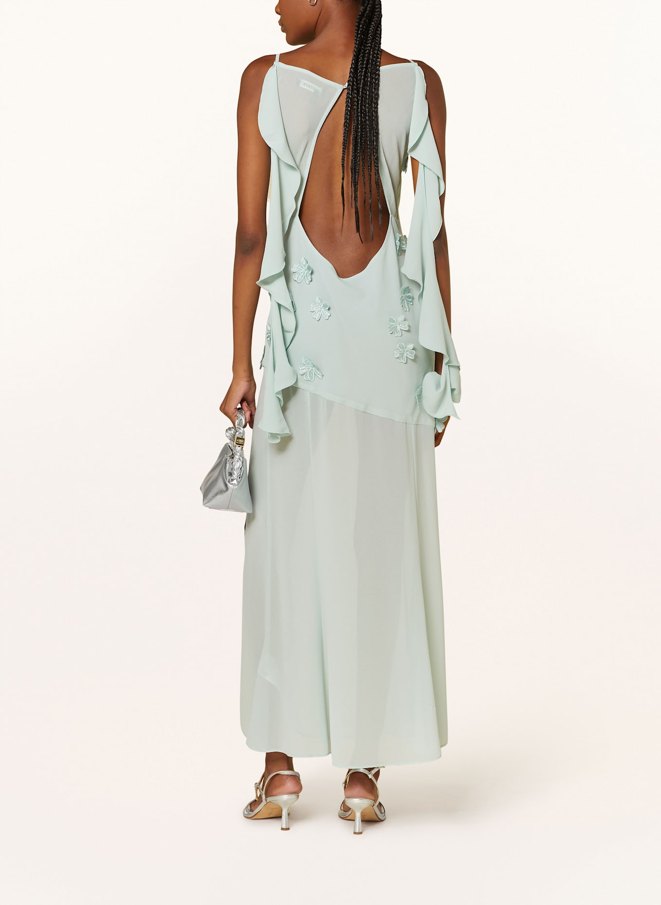 ROTATE Dress with frills: MINT