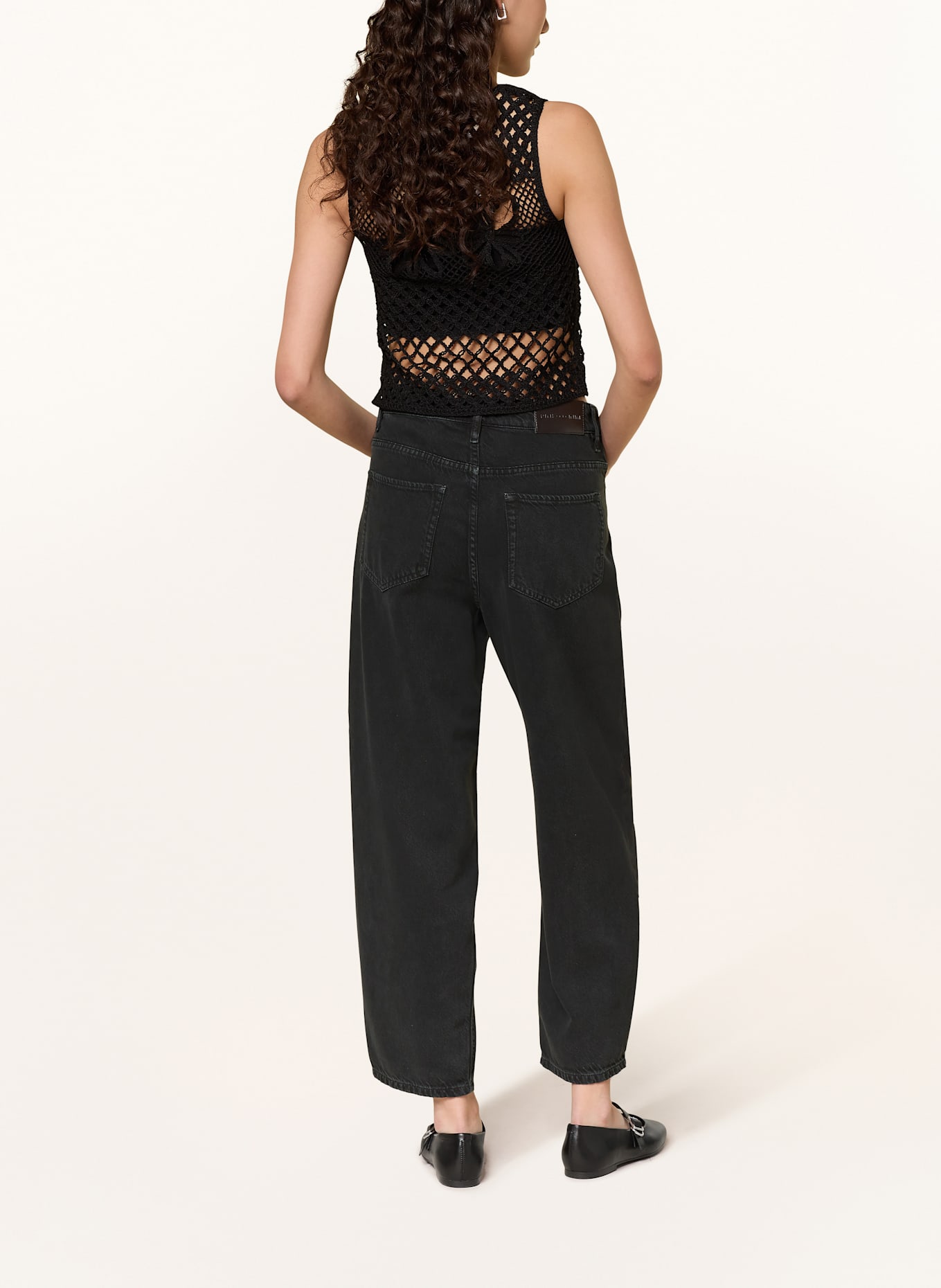 PINKO Häkeltop GONZANO: SCHWARZ