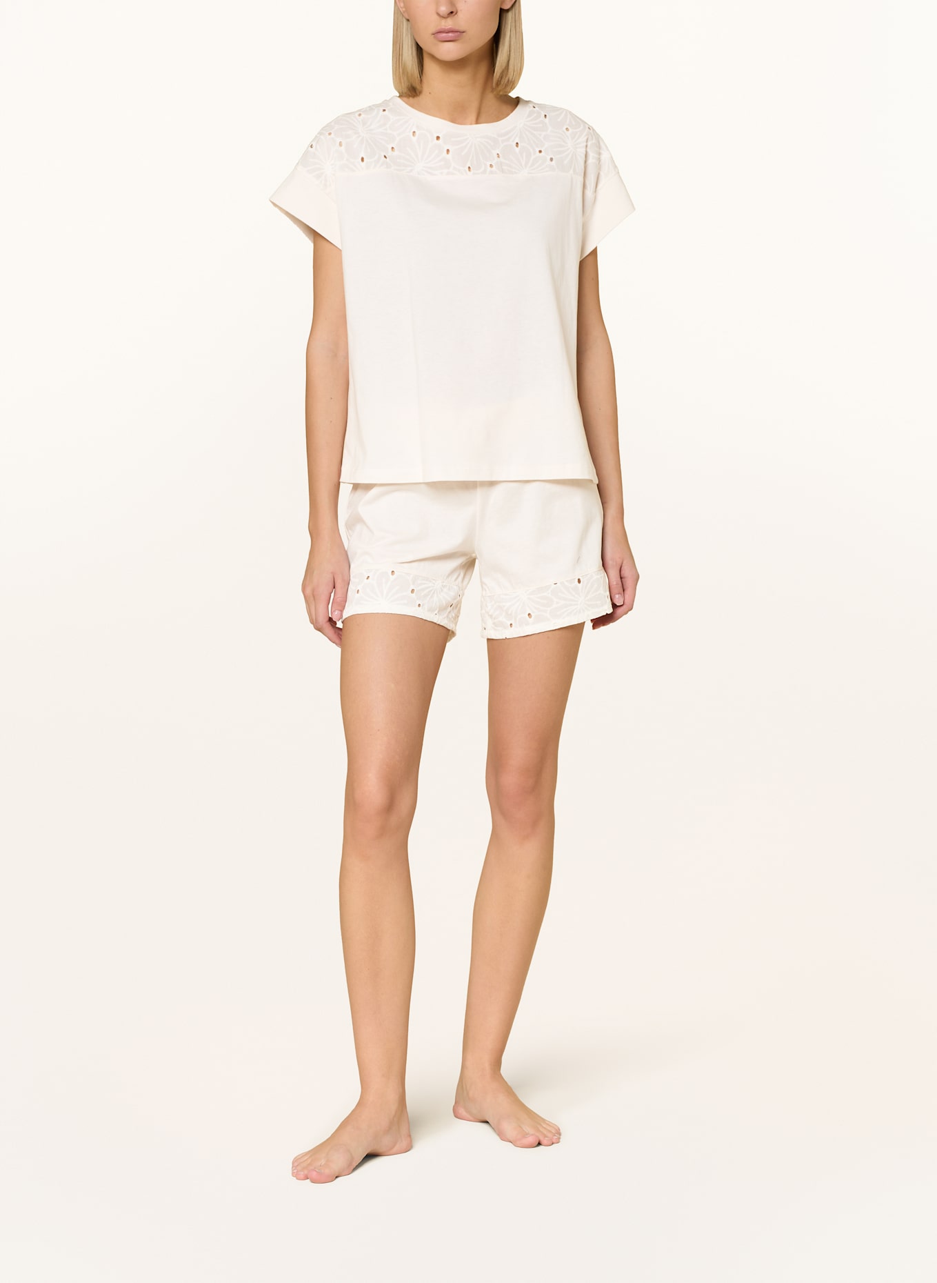 SCHIESSER Shorty-Schlafanzug CASUAL NIGHTWEAR: WEISS