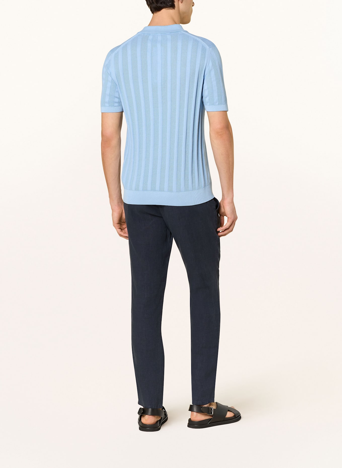 ALBERTO Leinenhose HOUSE im Jogging-Stil Tapered Fit: DUNKELBLAU