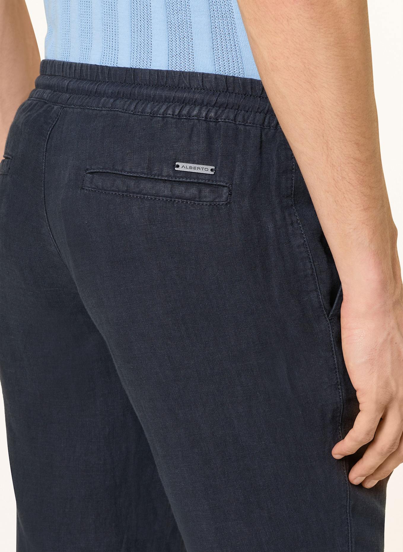 ALBERTO Leinenhose HOUSE im Jogging-Stil Tapered Fit: DUNKELBLAU