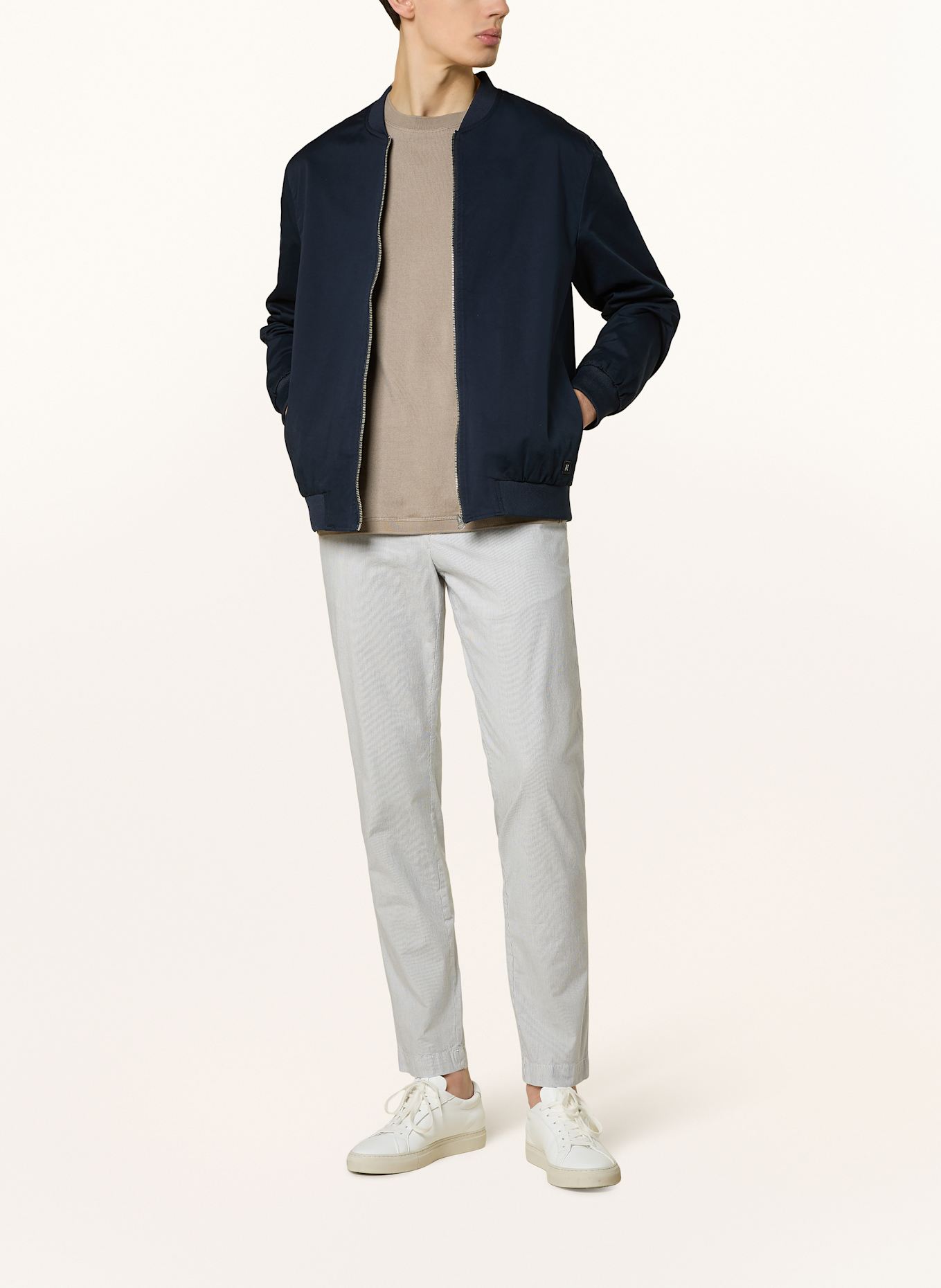 ALBERTO Chinosy JUMP w stylu dresowym slim fit: BIAŁY/ NIEBIESKI