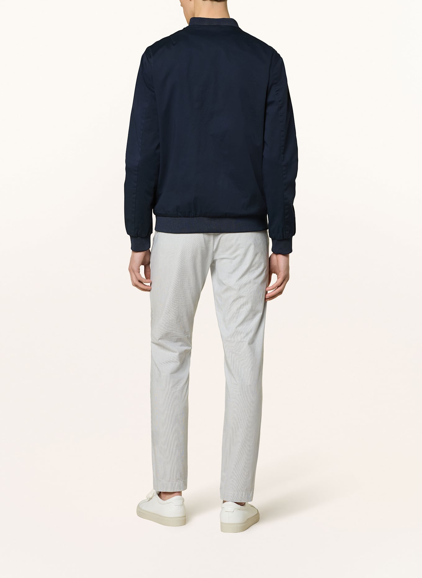 ALBERTO Chinosy JUMP w stylu dresowym slim fit: BIAŁY/ NIEBIESKI