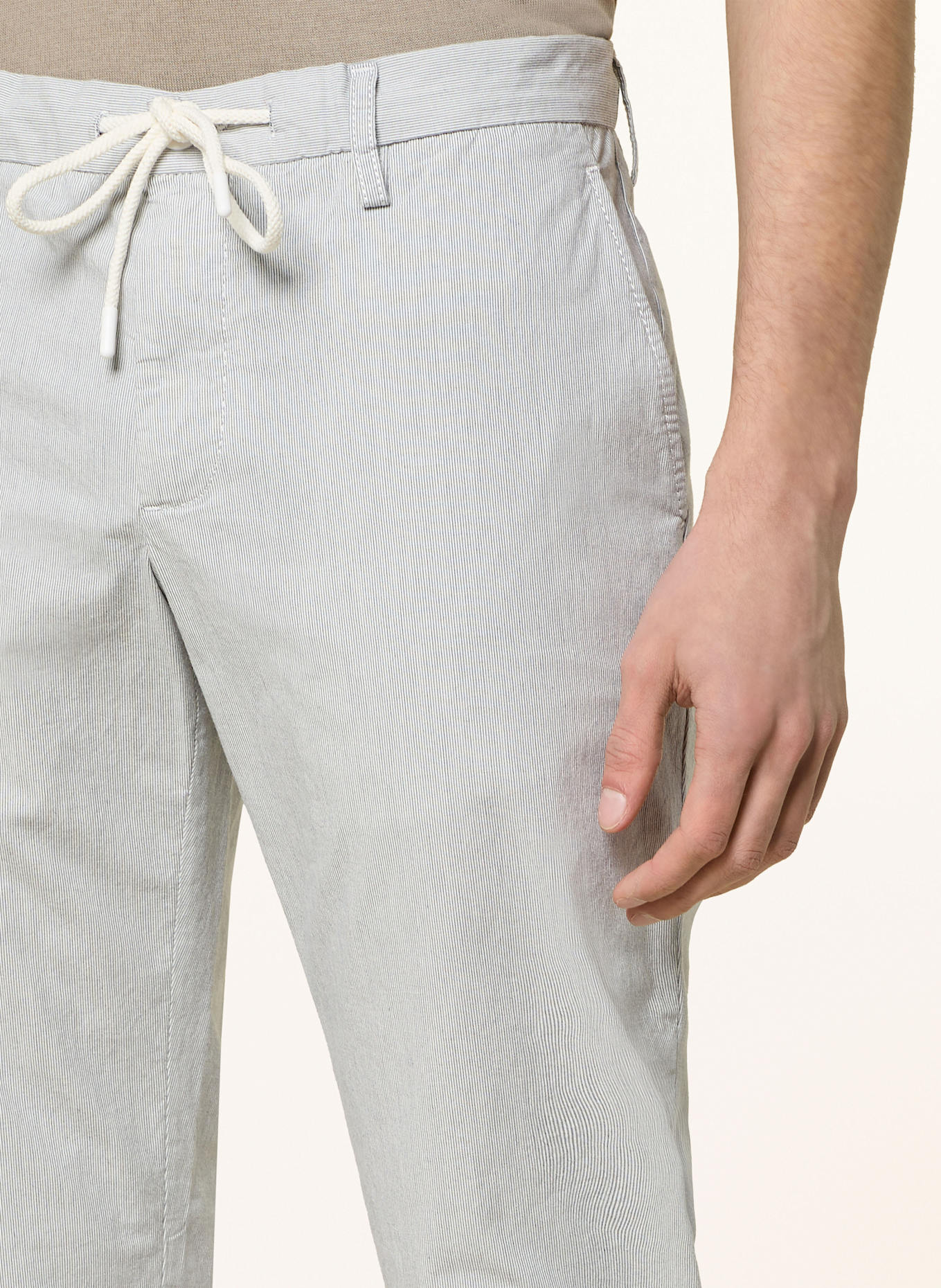ALBERTO Chinosy JUMP w stylu dresowym slim fit: BIAŁY/ NIEBIESKI