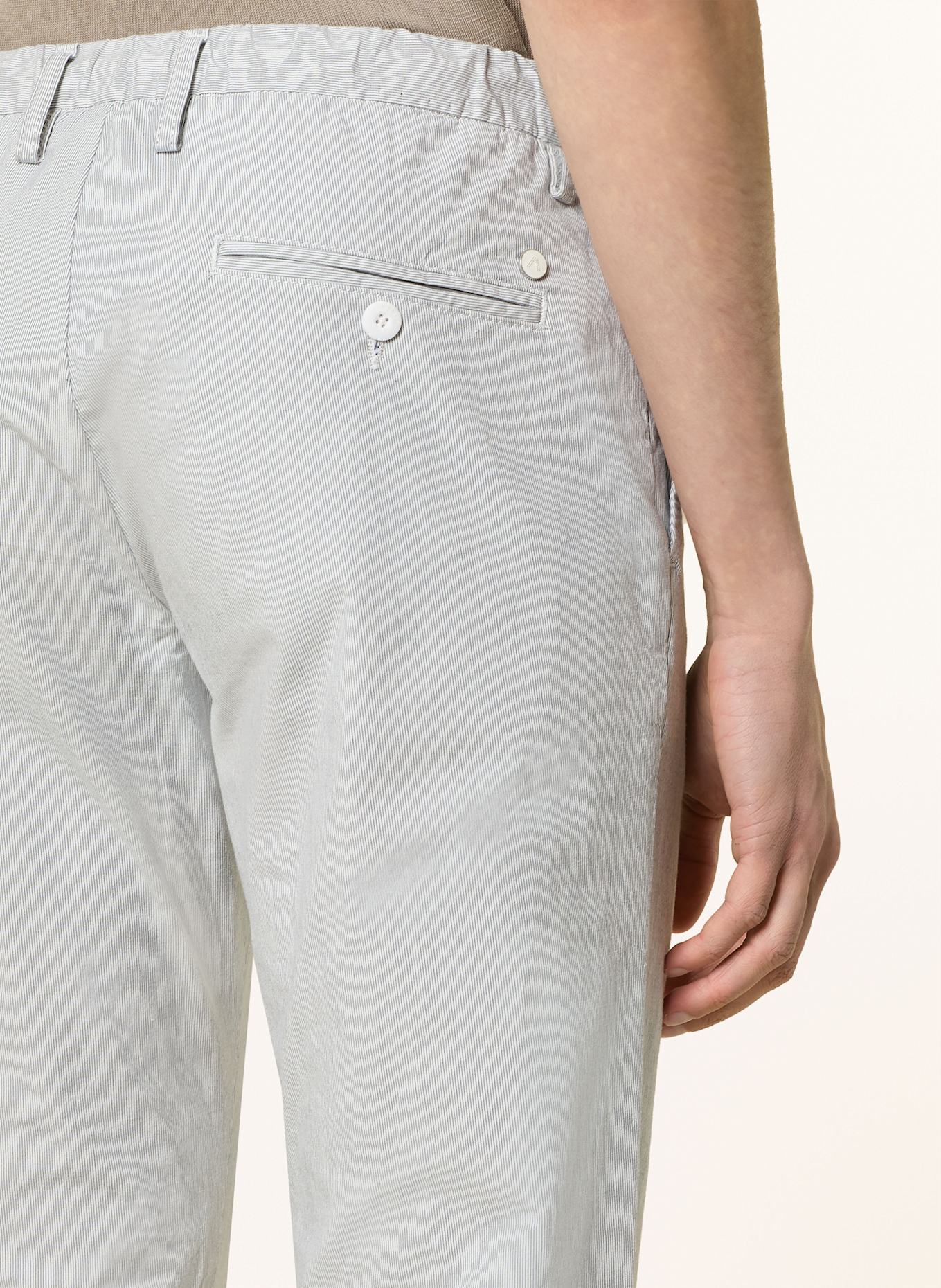 ALBERTO Chinosy JUMP w stylu dresowym slim fit: BIAŁY/ NIEBIESKI