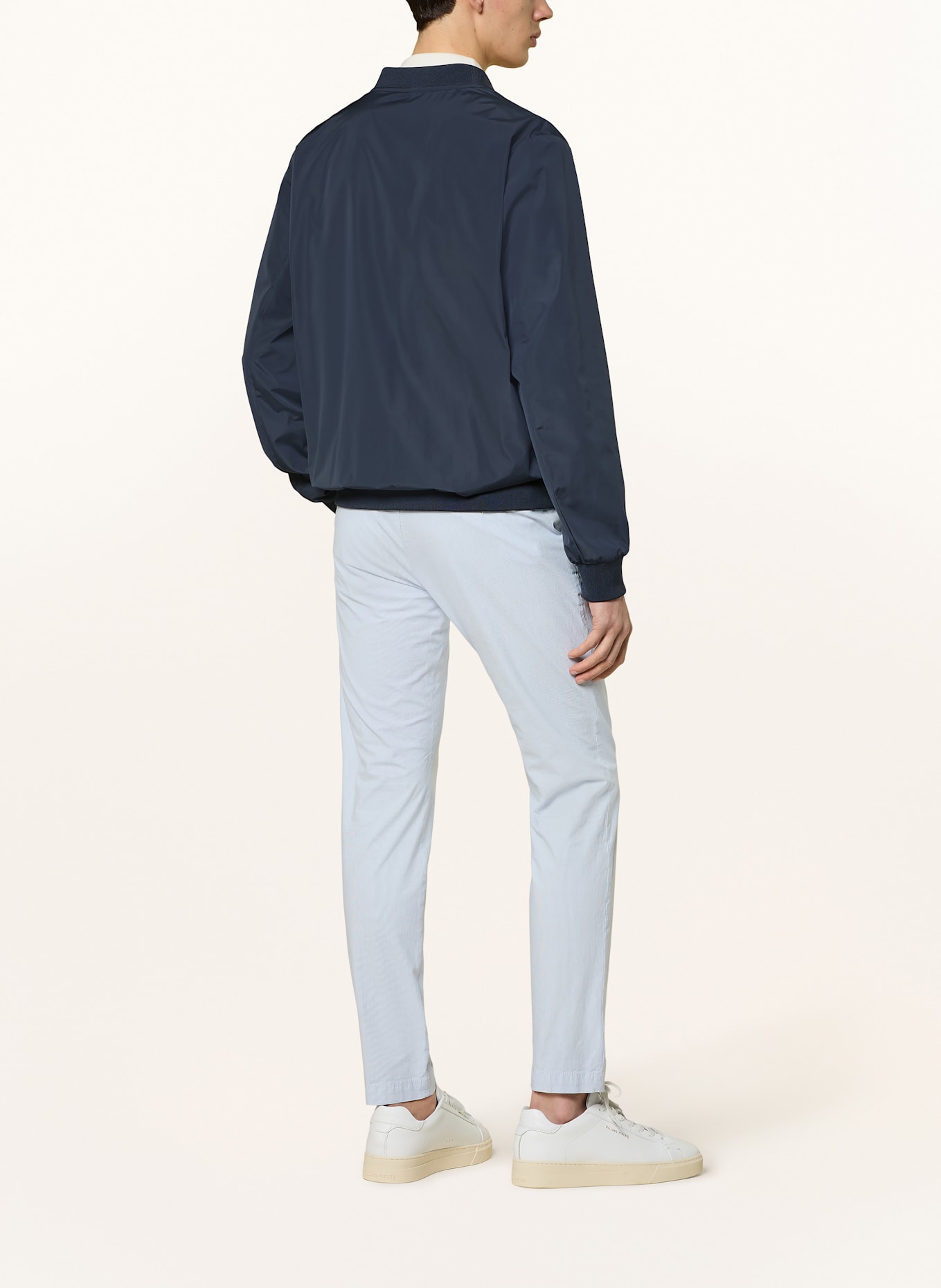 ALBERTO Chinosy JUMP w stylu dresowym slim fit: BIAŁY/ JASNONIEBIESKI