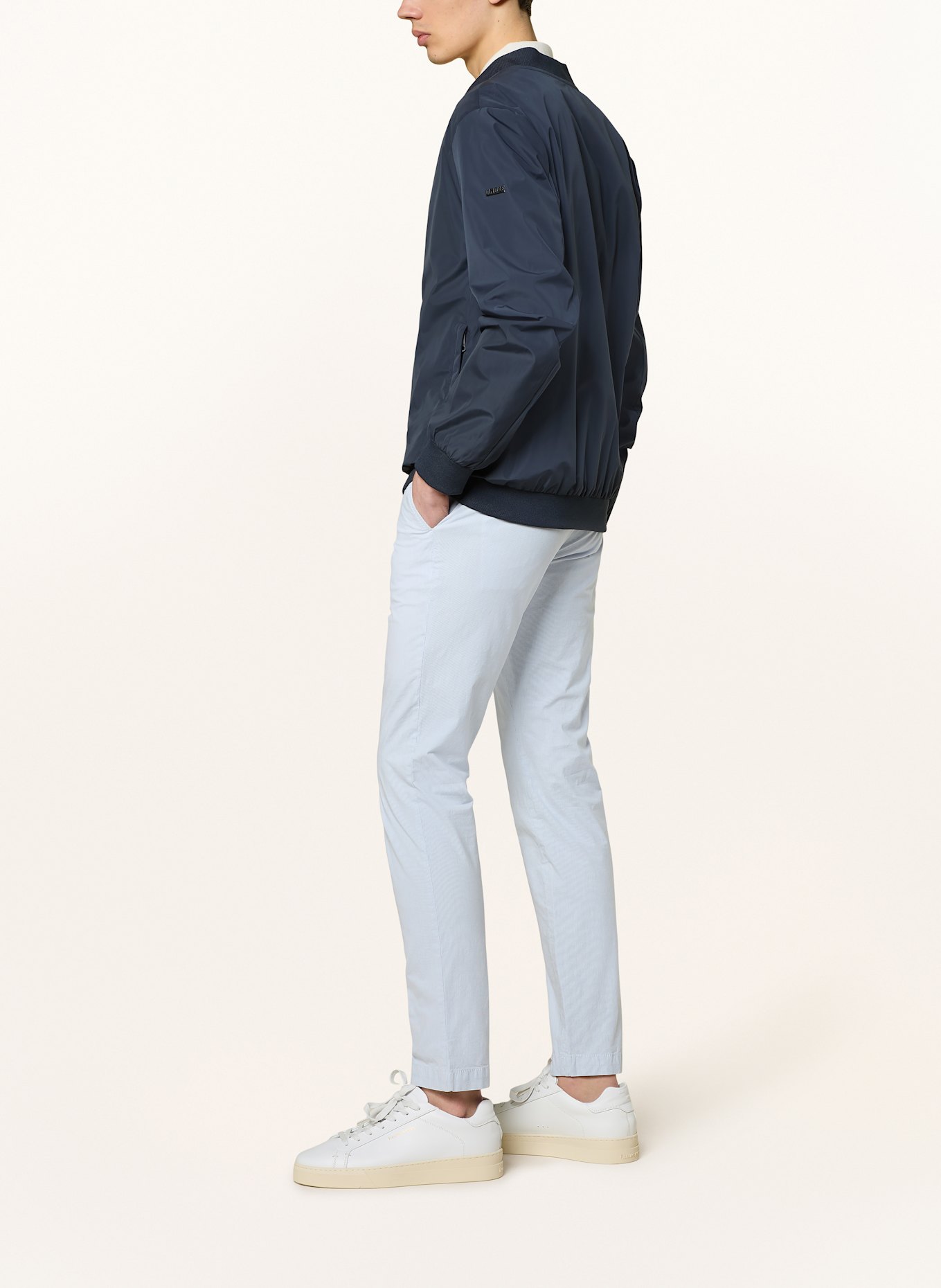 ALBERTO Chinosy JUMP w stylu dresowym slim fit: BIAŁY/ JASNONIEBIESKI