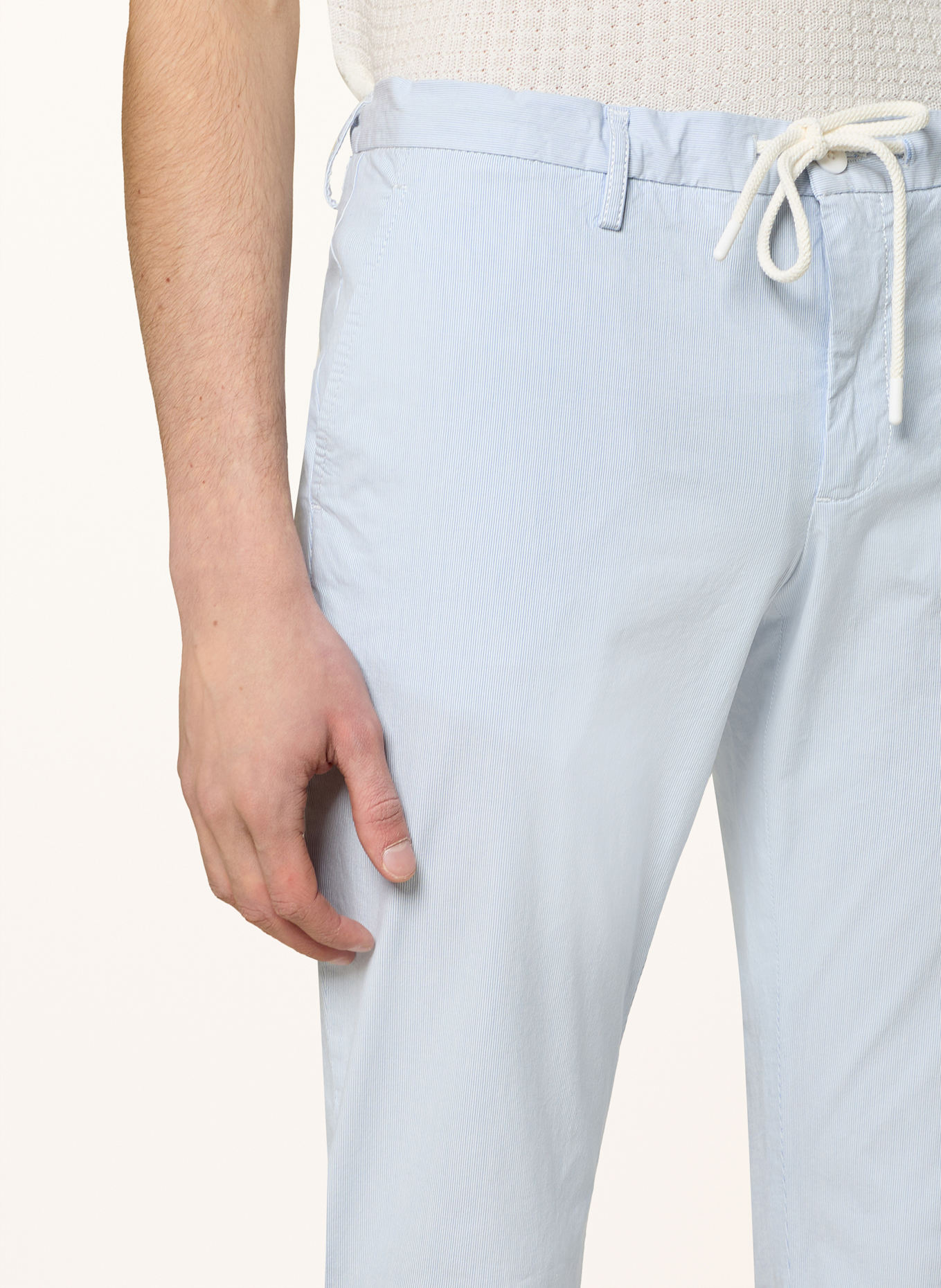 ALBERTO Chinosy JUMP w stylu dresowym slim fit: BIAŁY/ JASNONIEBIESKI