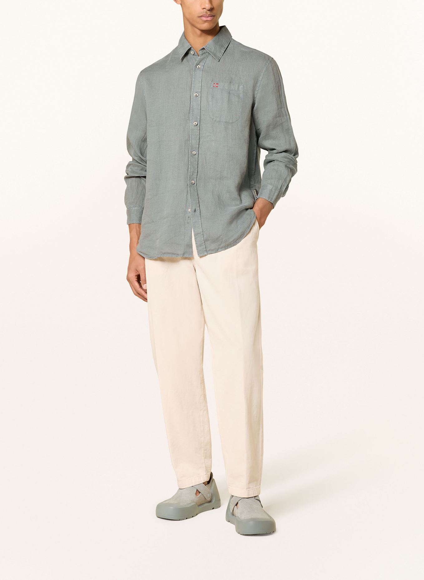 NAPAPIJRI Linen shirt G-LINEN LS Regular Fit: GRAY