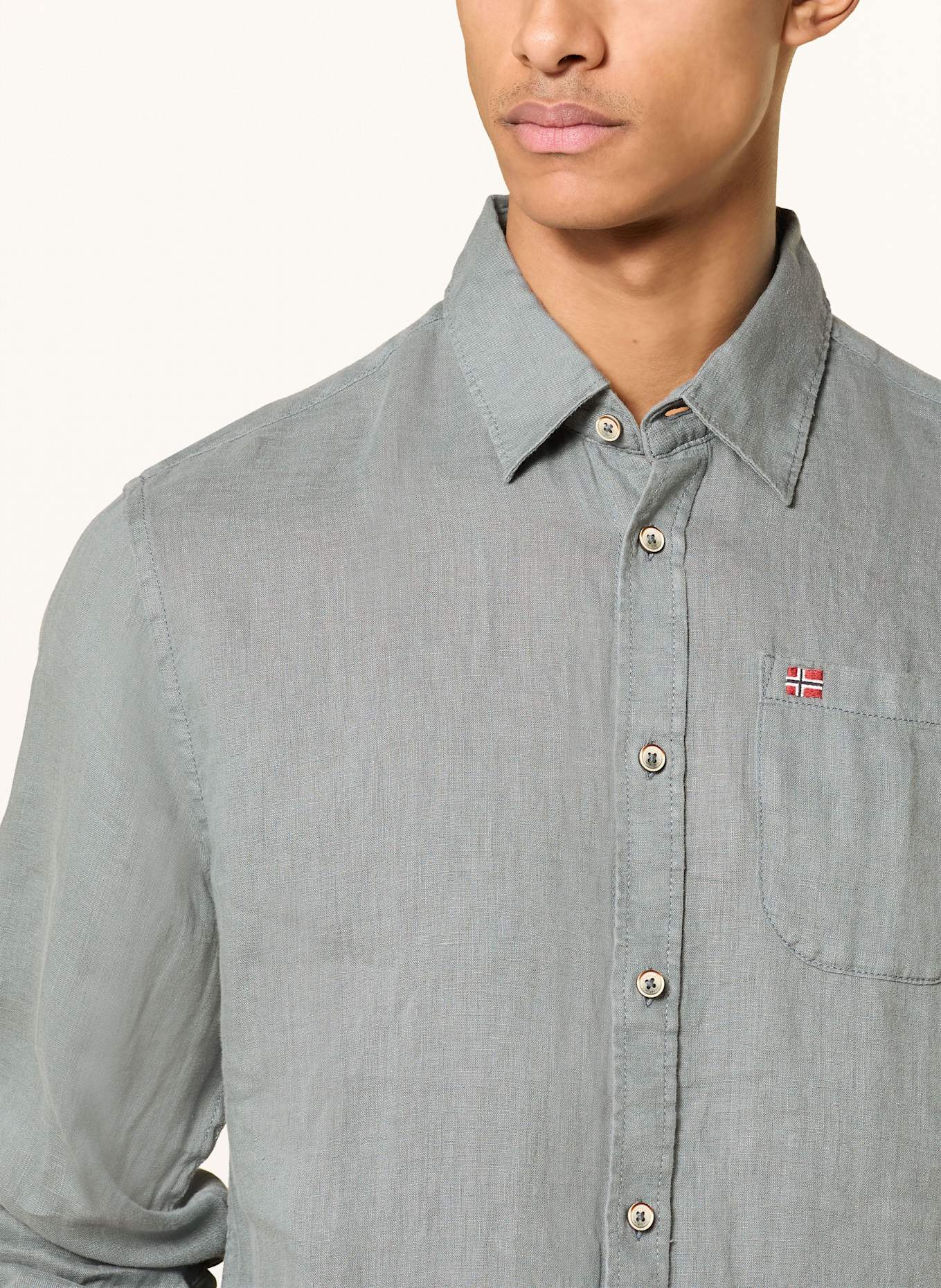 NAPAPIJRI Linen shirt G-LINEN LS Regular Fit: GRAY