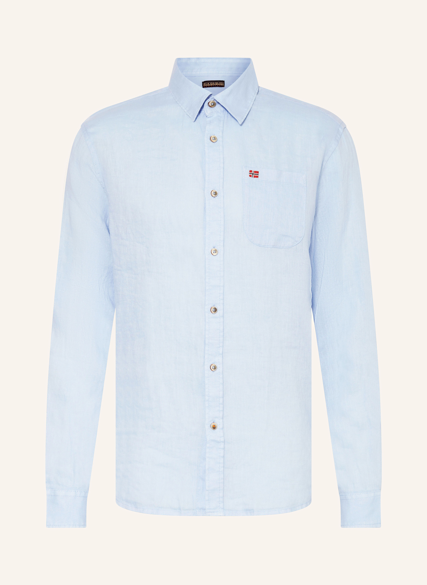 NAPAPIJRI Linen shirt G-LINEN LS Regular Fit: LIGHT BLUE