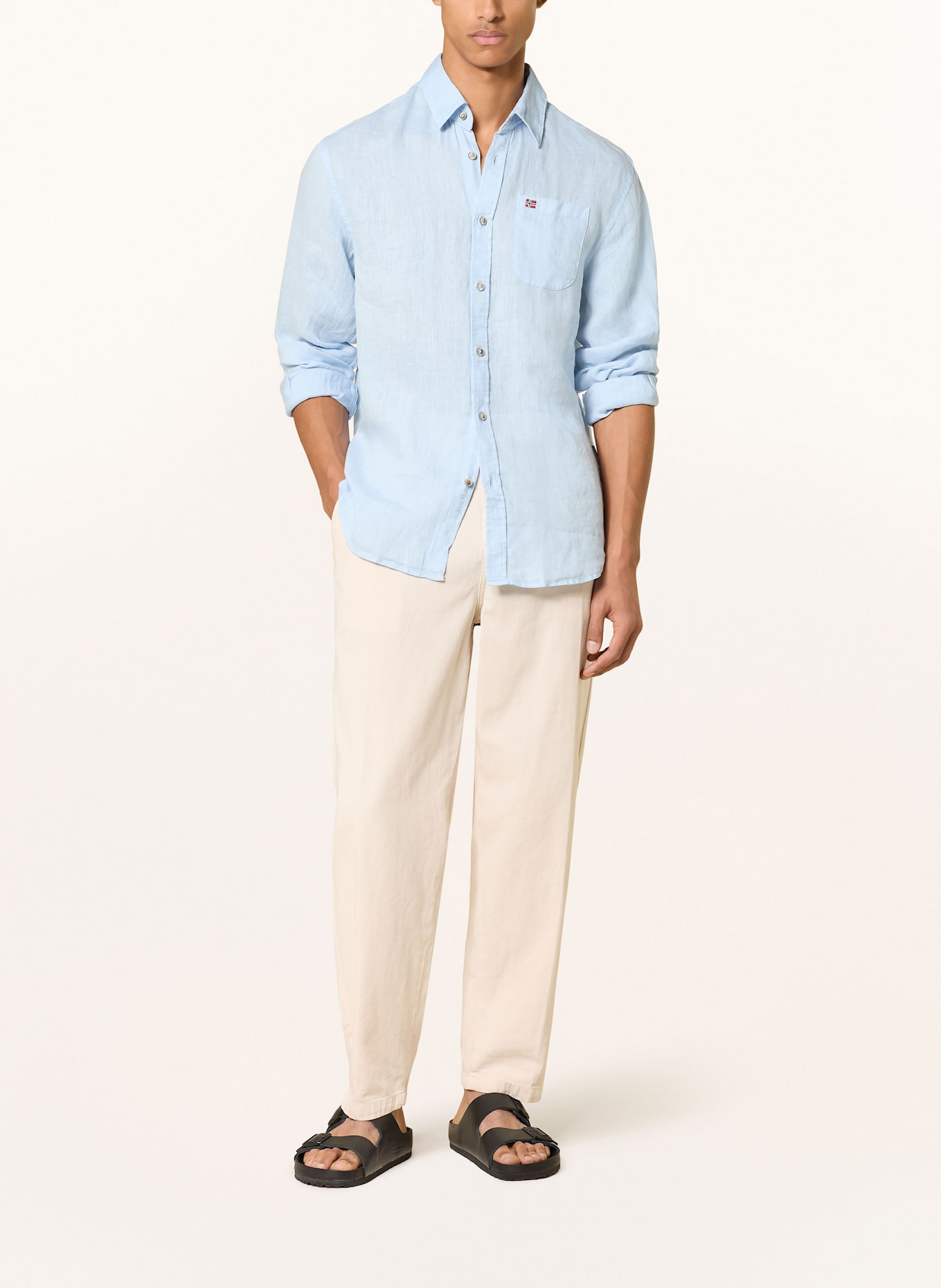 NAPAPIJRI Linen shirt G-LINEN LS Regular Fit: LIGHT BLUE