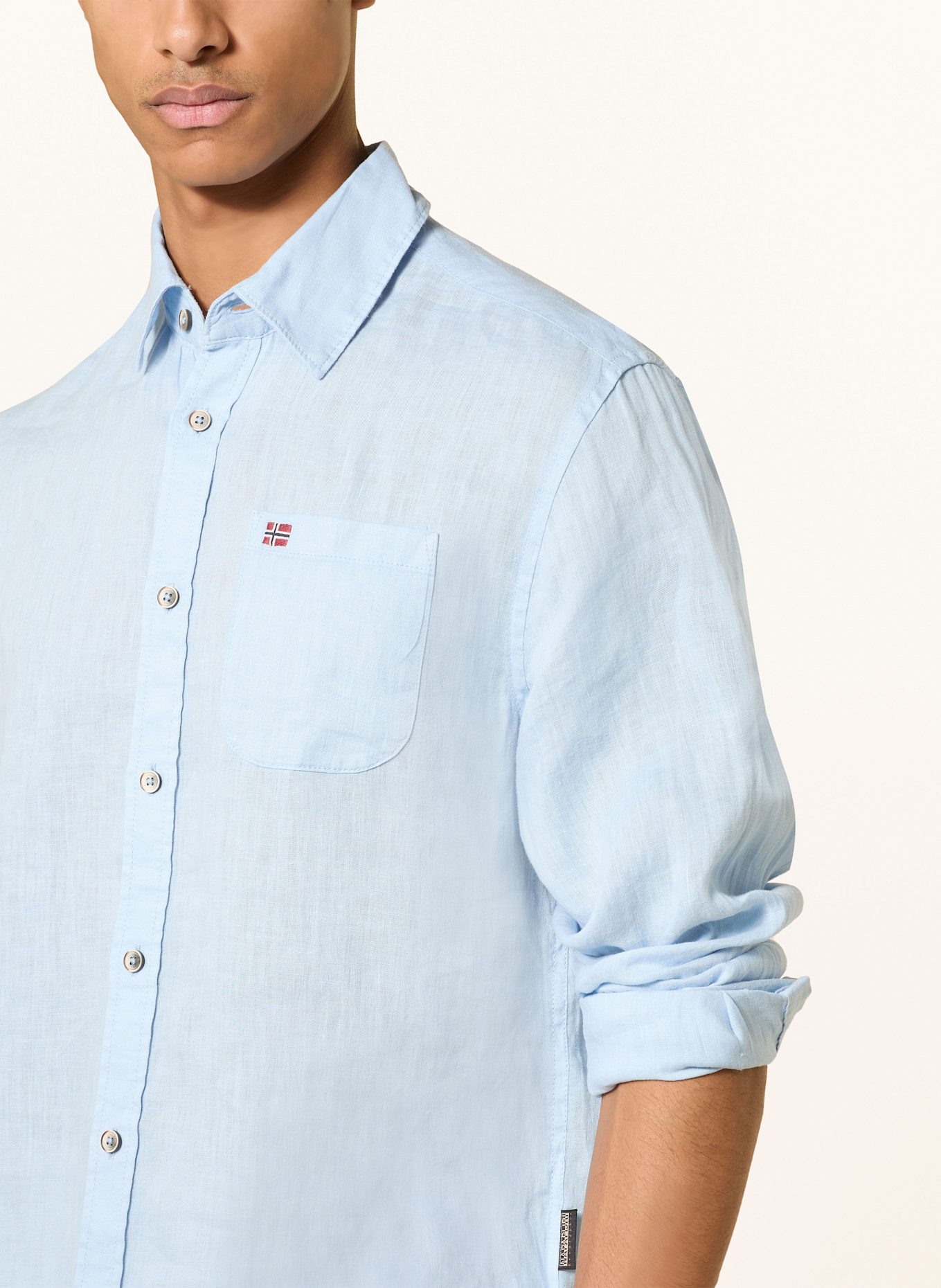 NAPAPIJRI Linen shirt G-LINEN LS Regular Fit: LIGHT BLUE