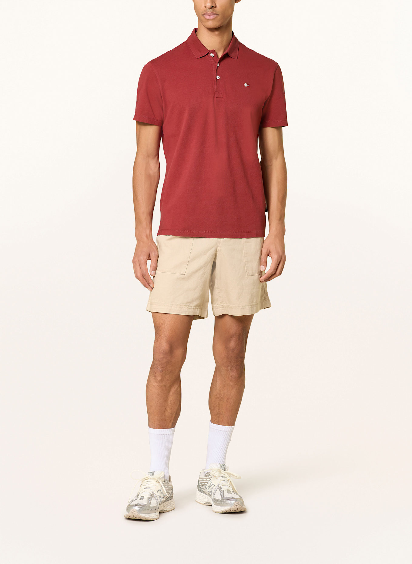 NAPAPIJRI Piqué polo shirt EALIS: DARK RED
