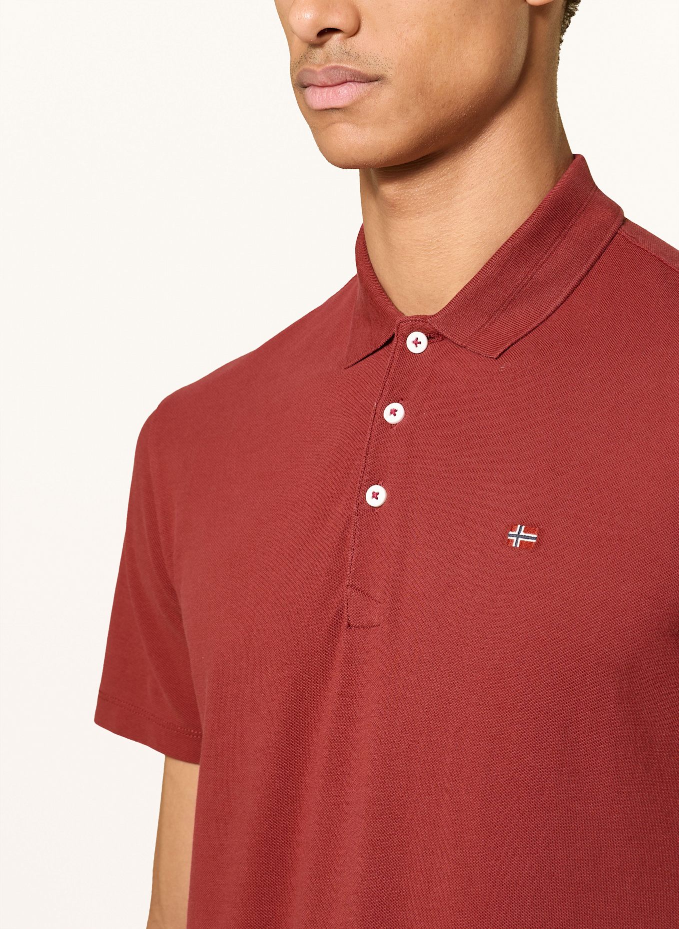 NAPAPIJRI Piqué polo shirt EALIS: DARK RED
