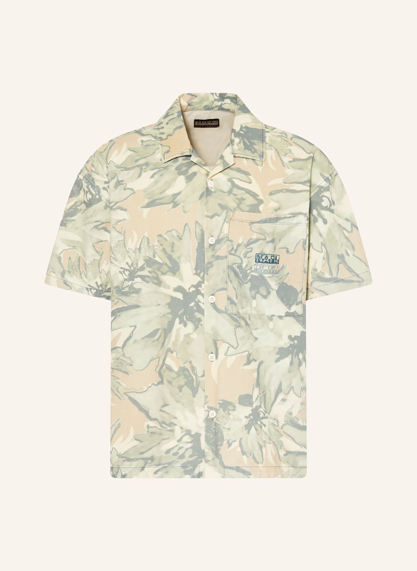 NAPAPIJRI Resort shirt TALLA Comfort Fit: GREEN/ LIGHT GREEN/ BEIGE