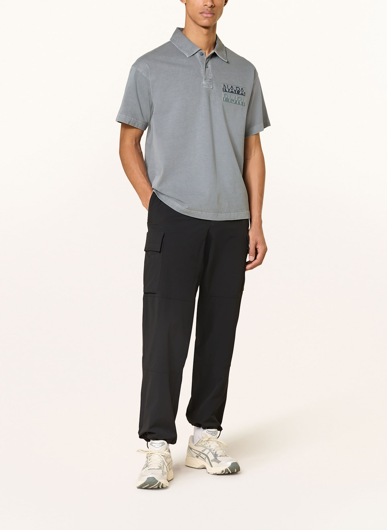 NAPAPIJRI Jersey polo shirt E-CORTONA: DARK GRAY